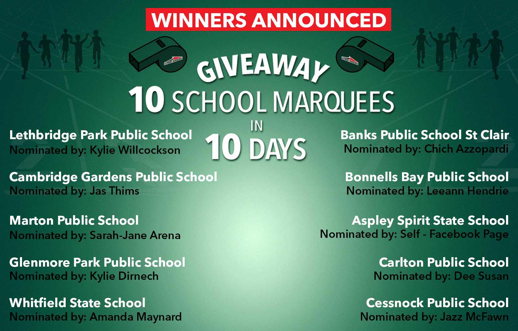 School Winnners Announced