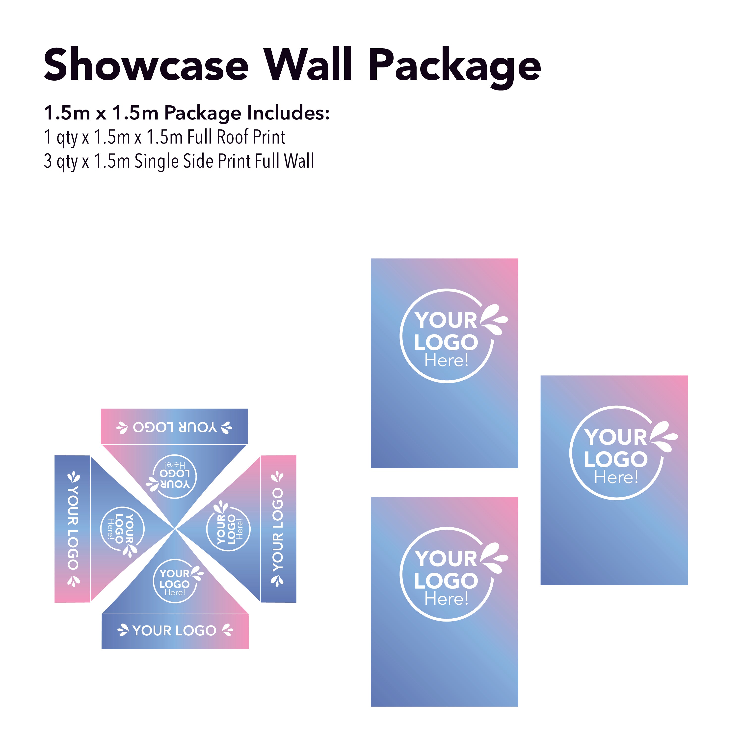 1.5m x 1.5m Printed Folding Marquee | Showcase Wall Package