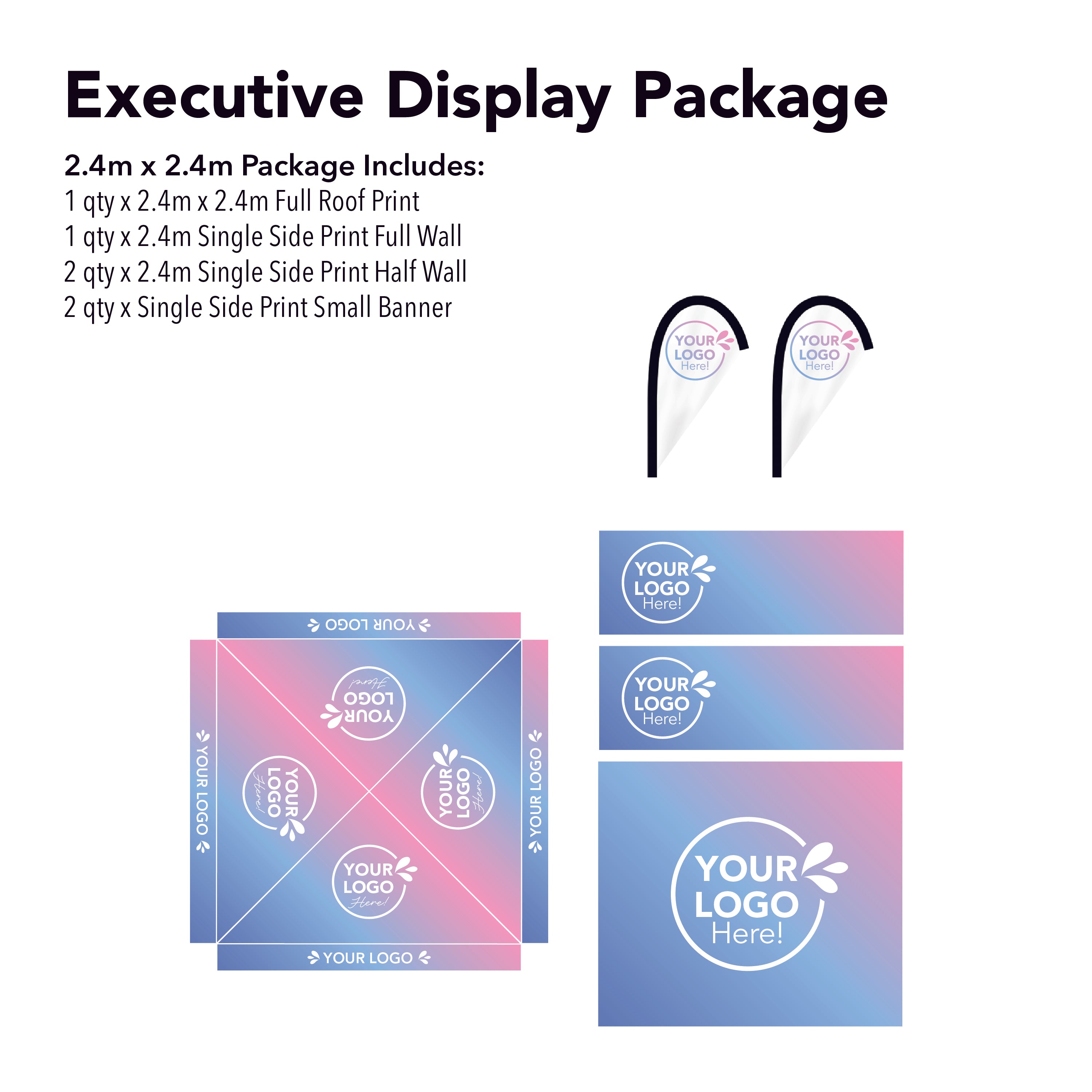 2.4m x 2.4m Printed Folding Marquee | Executive Display Package