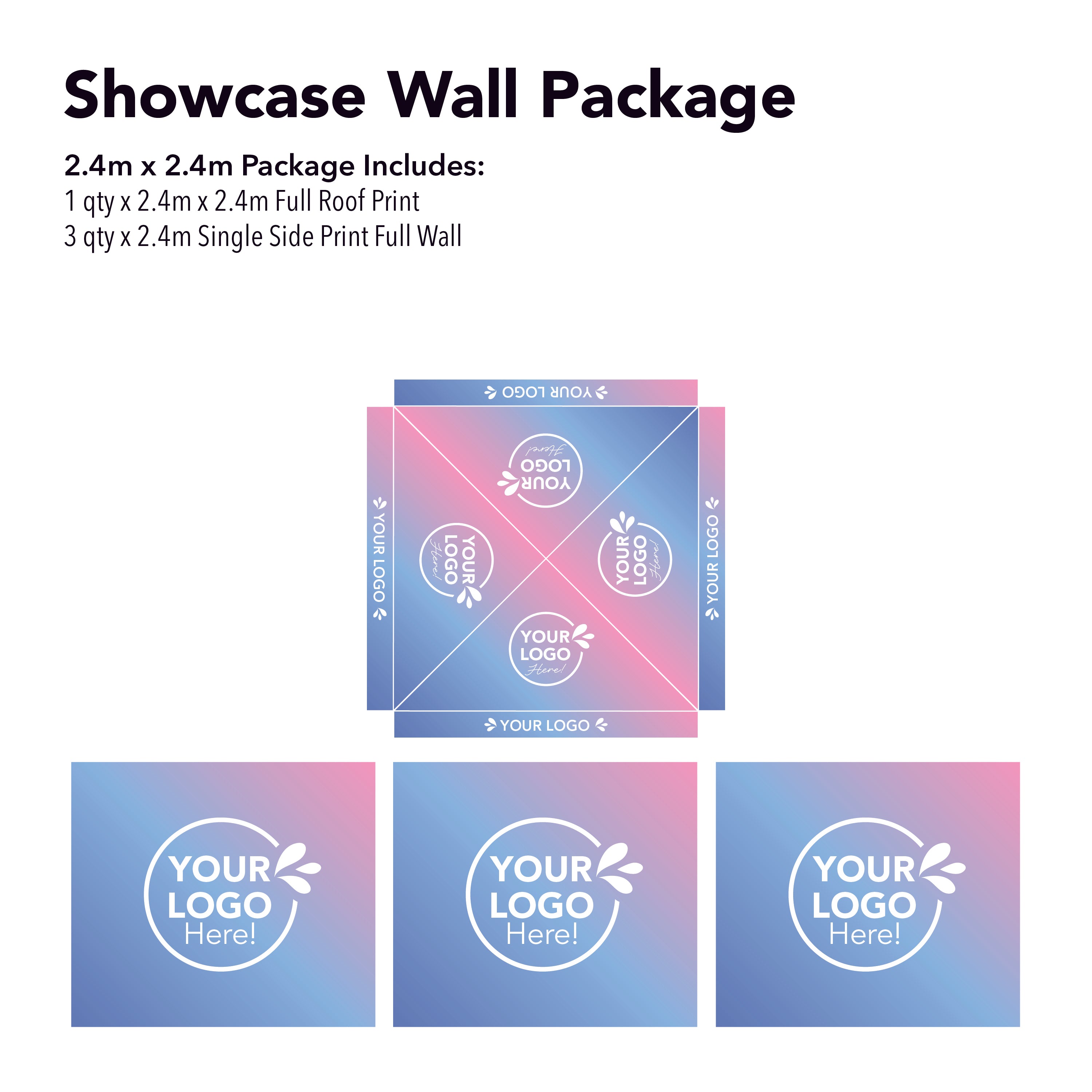 2.4m x 2.4m Printed Folding Marquee | Showcase Wall Package