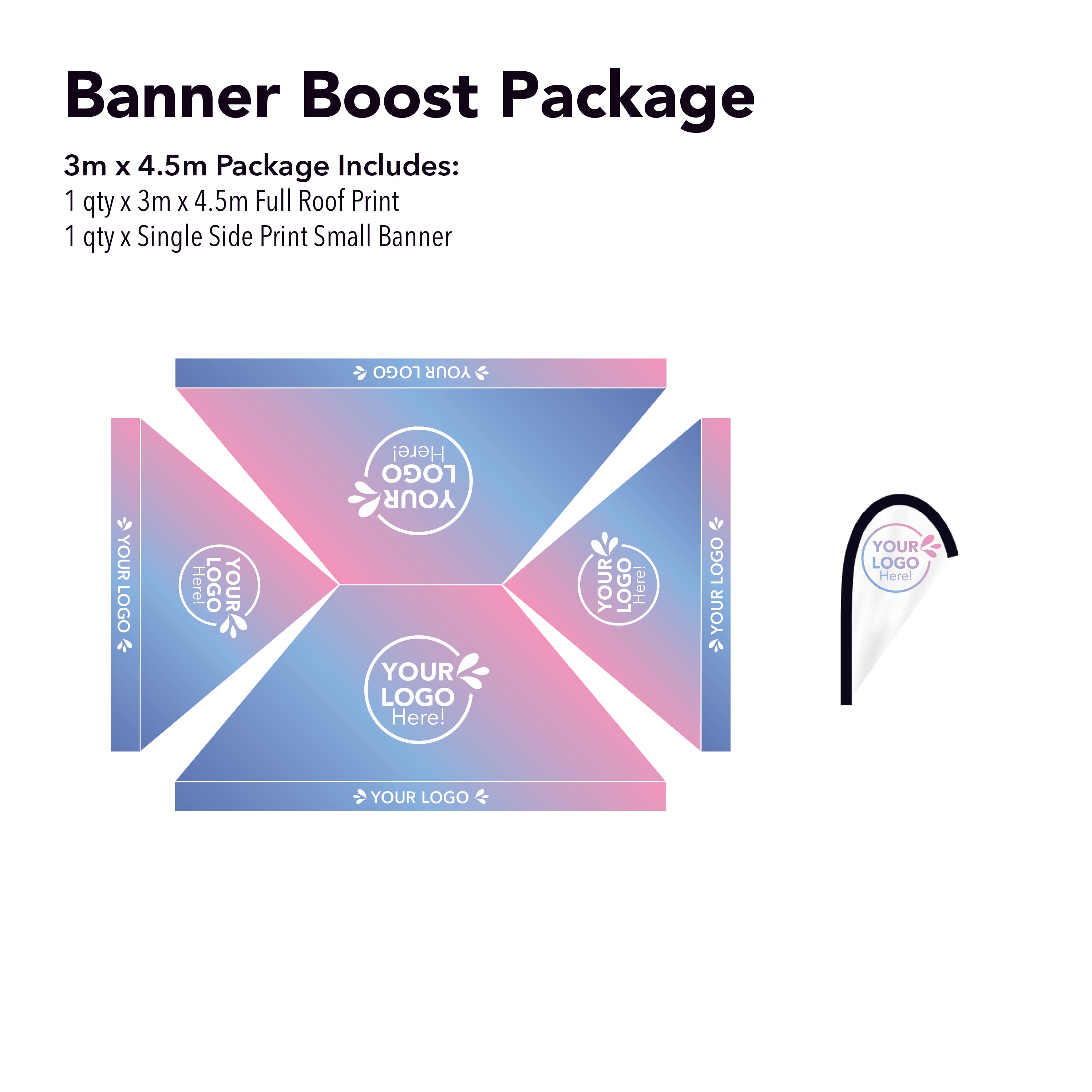 3m x 4.5m Printed Folding Marquee | Banner Boost Package