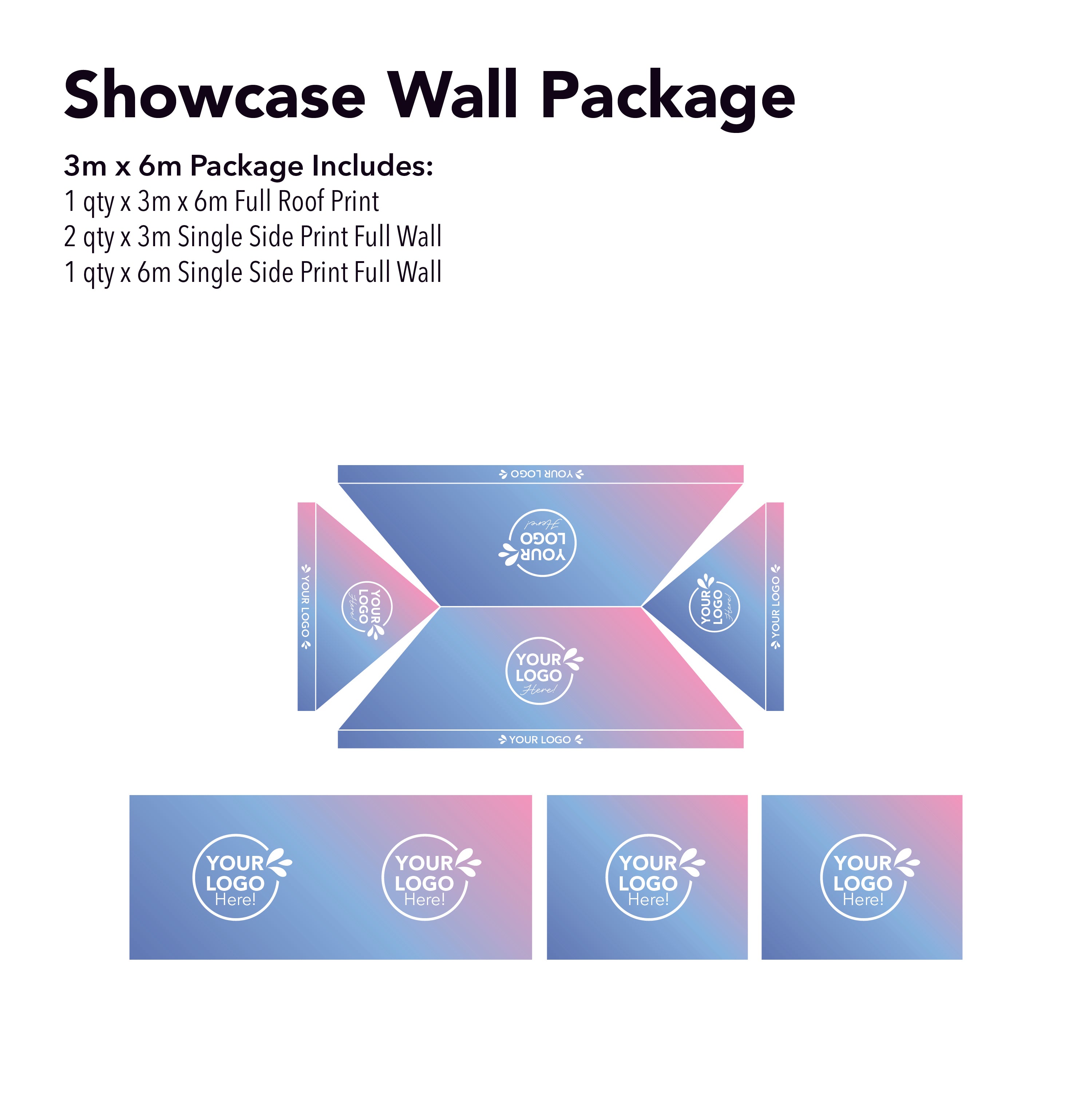 3m x 6m Printed Folding Marquee | Showcase Wall Package