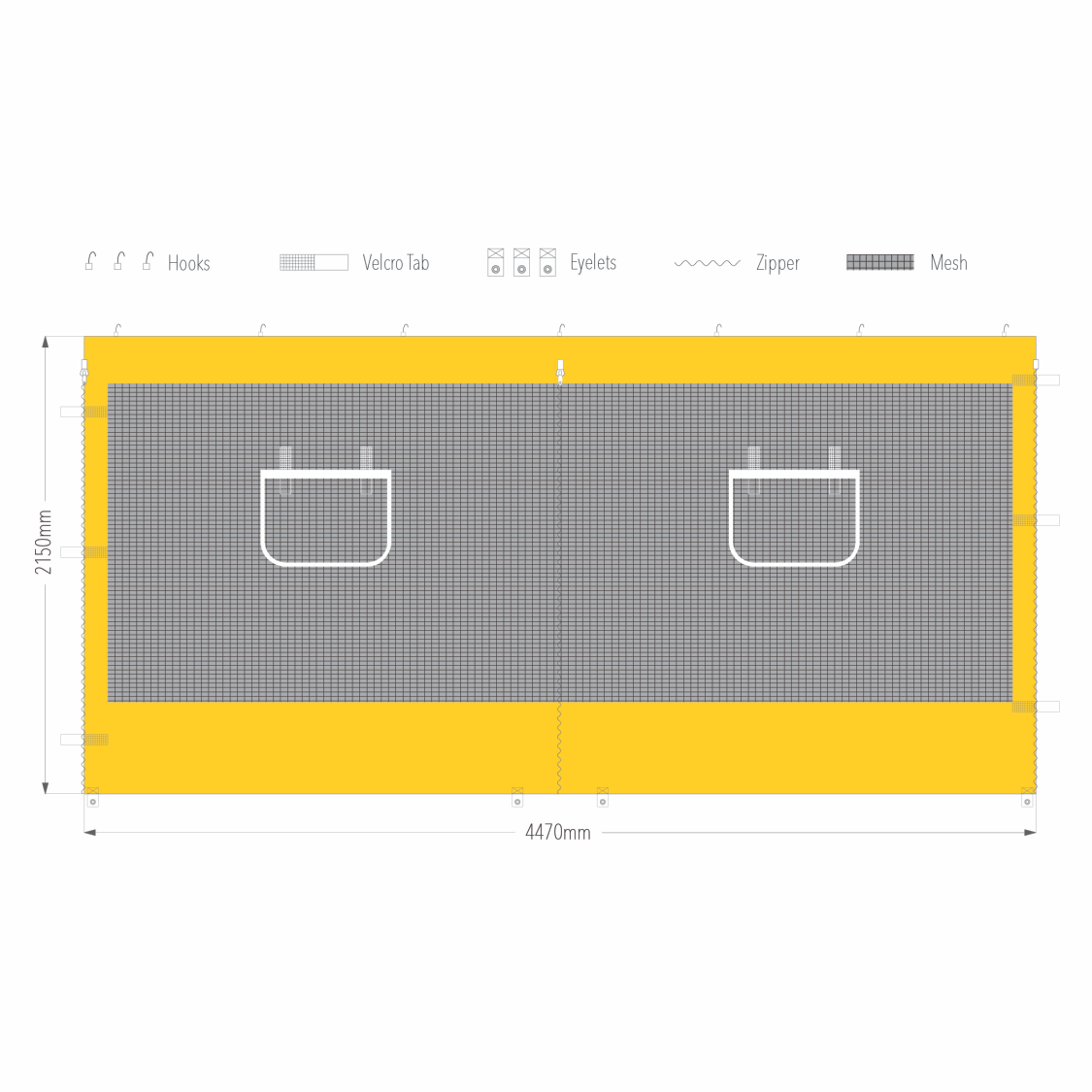 4.5m Marquee Service Window Wall | Marquee Accessory