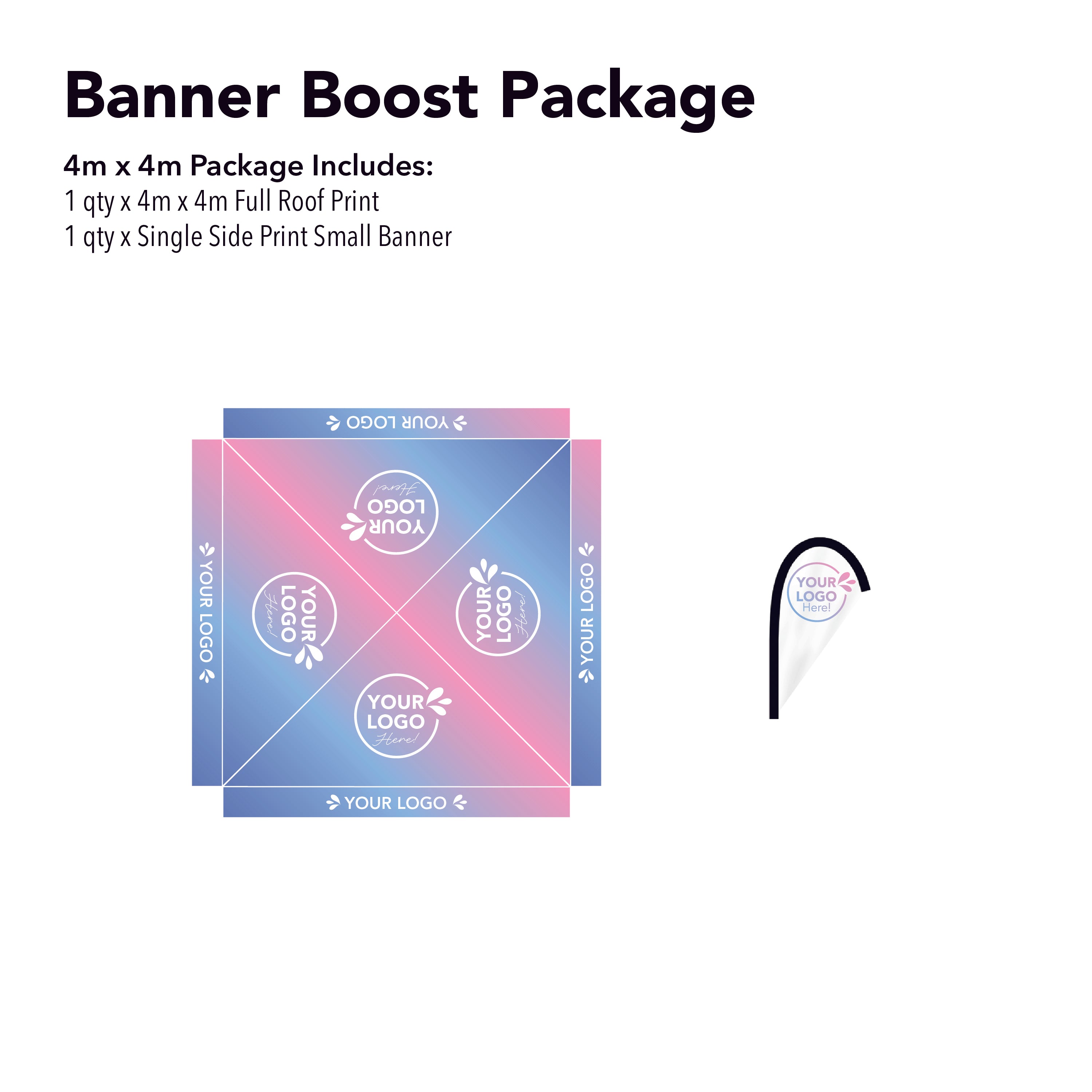 4m x 4m Printed Folding Marquee | Banner Boost Package