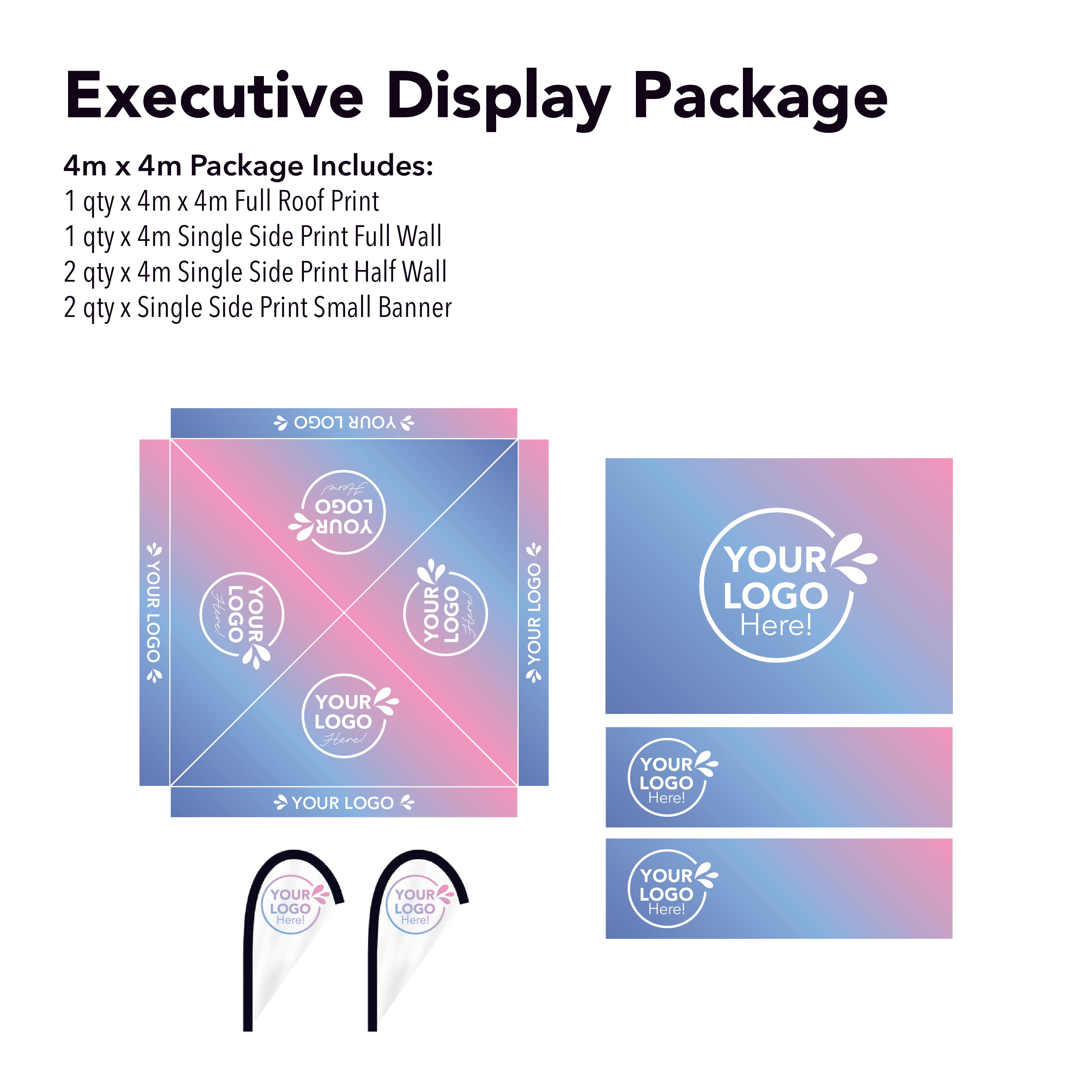 4m x 4m Printed Folding Marquee | Executive Display Package