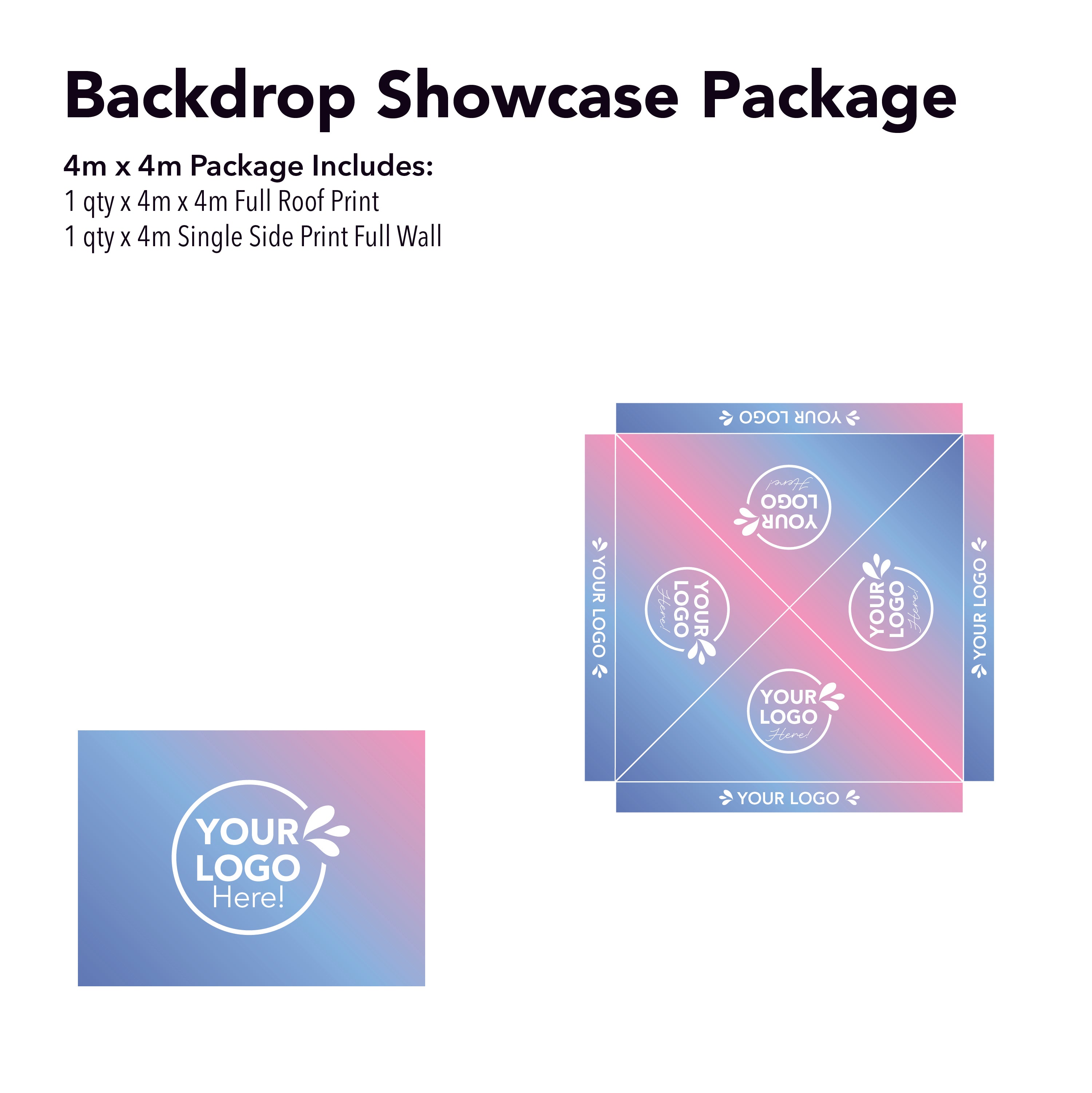 4m x 4m Printed Folding Marquee | Backdrop Boost Package