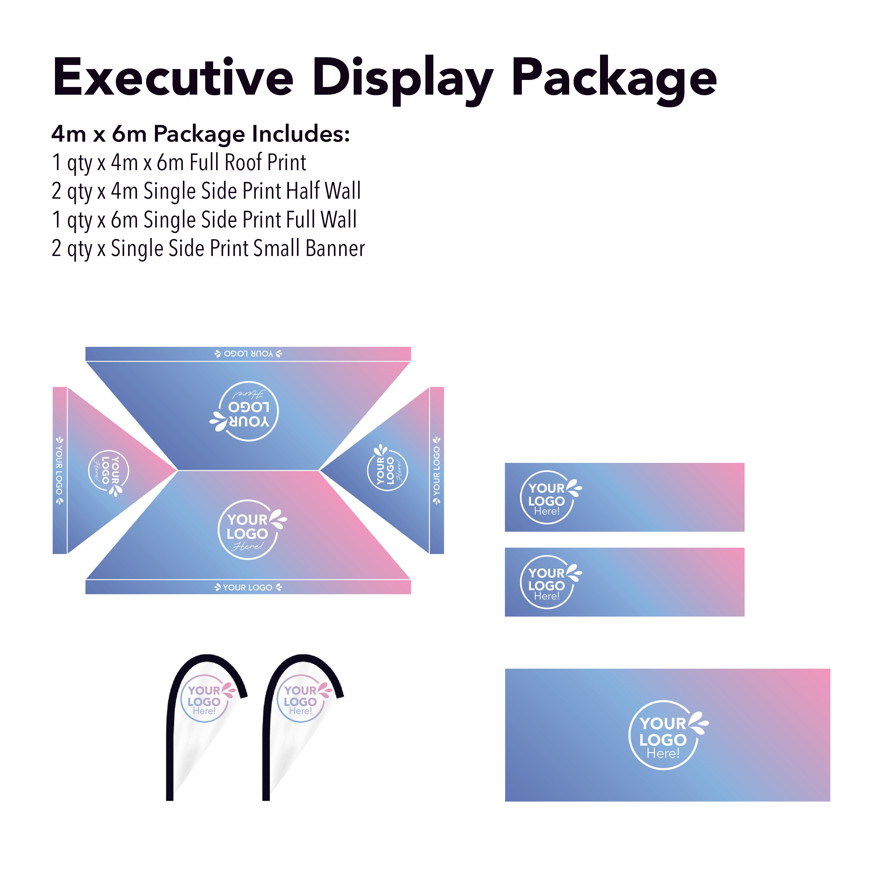 4m x 6m Printed Folding Marquee | Executive Display Package