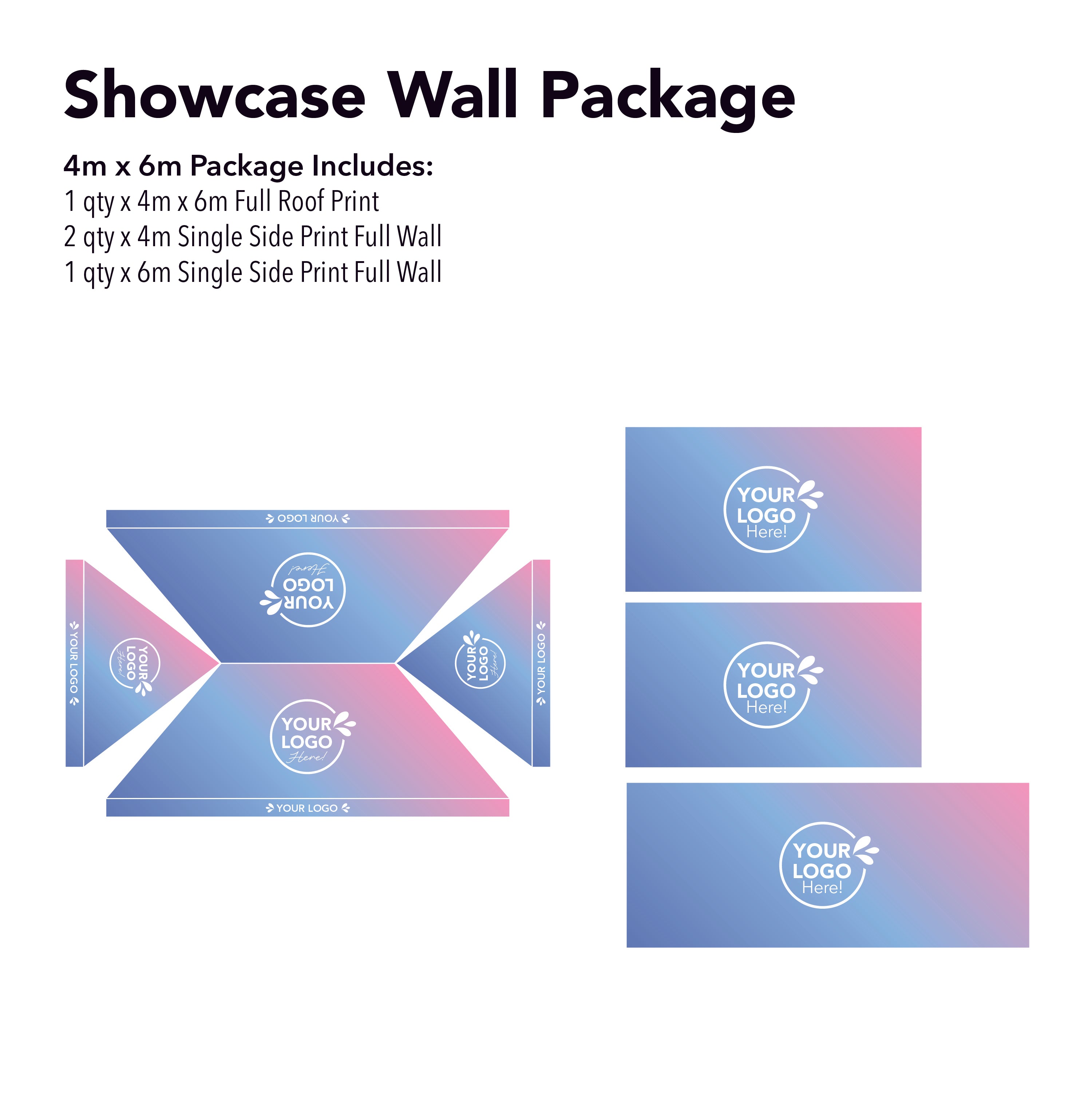 4m x 6m Printed Folding Marquee | Showcase Wall Package