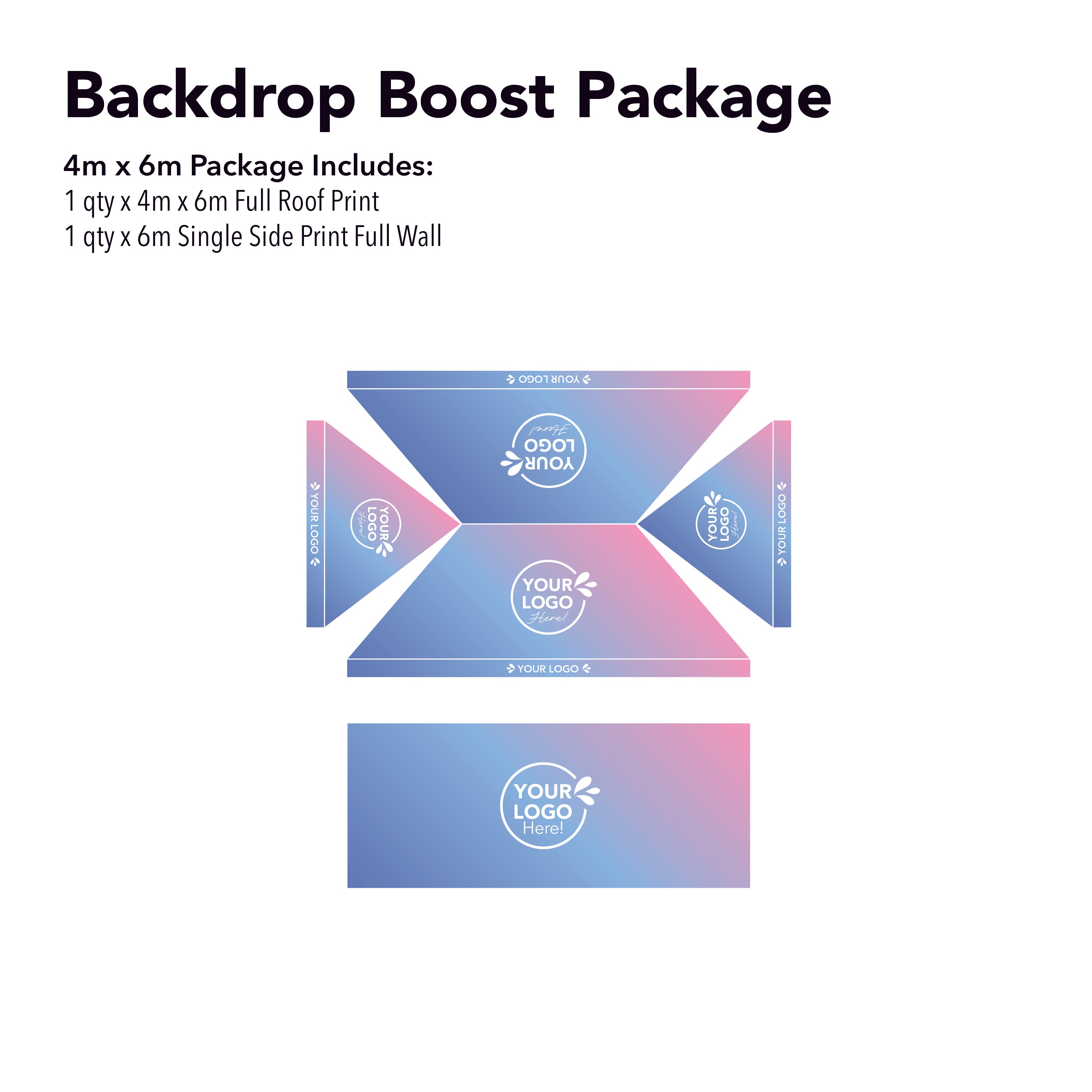 4m x 6m Printed Folding Marquee | Backdrop Boost Package