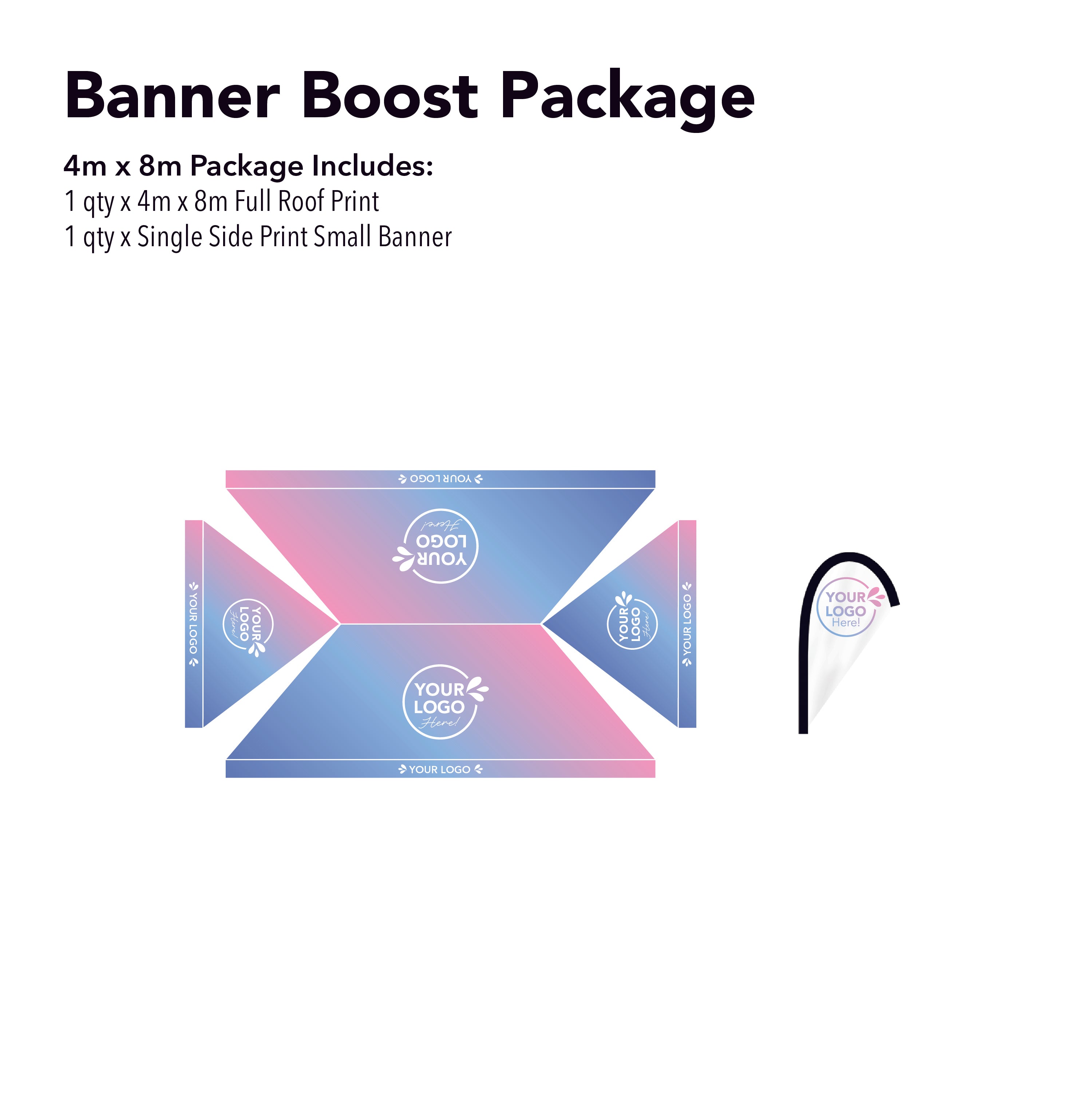 4m x 8m Printed Folding Marquee | Banner Boost Package