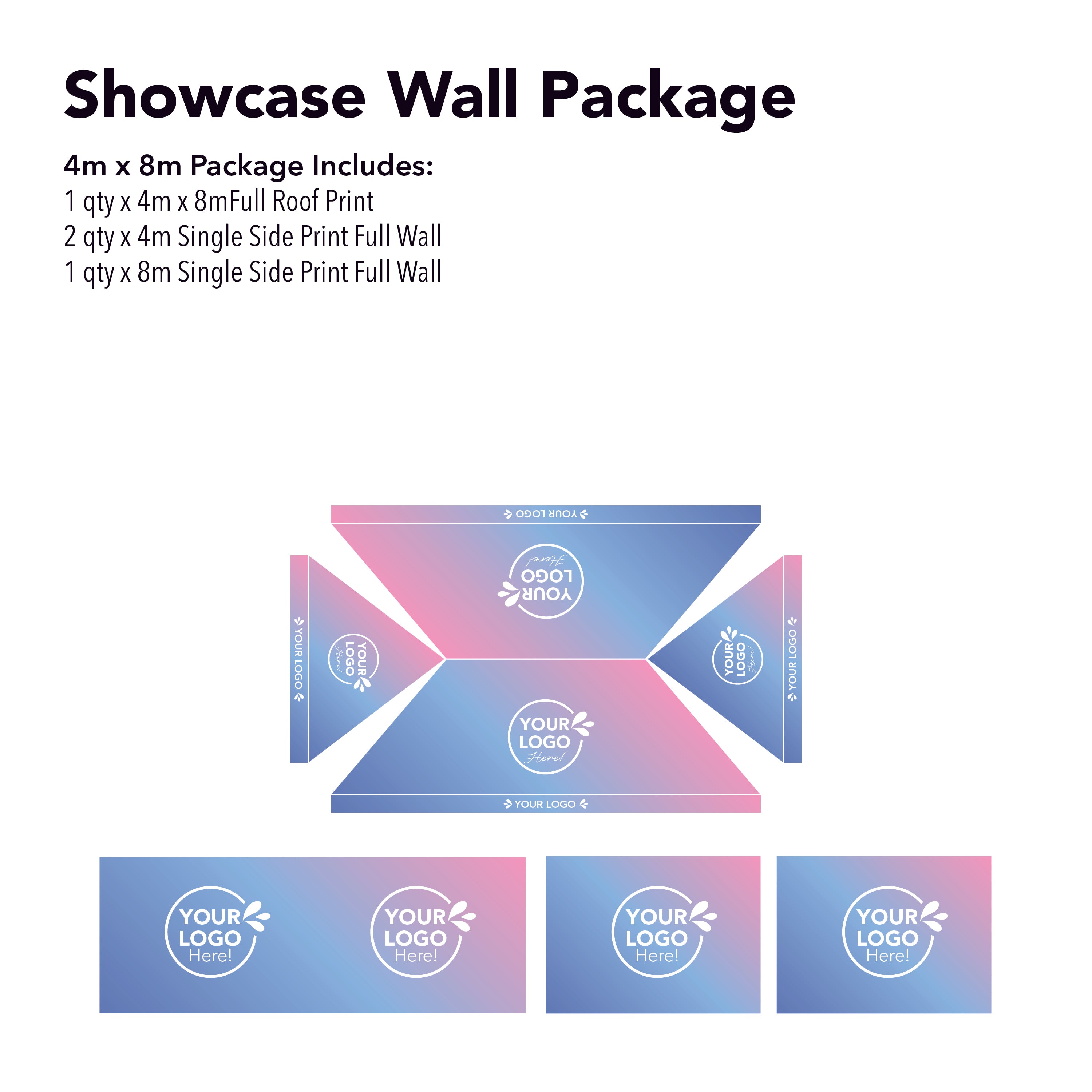 4m x 8m Printed Folding Marquee | Showcase Wall Package