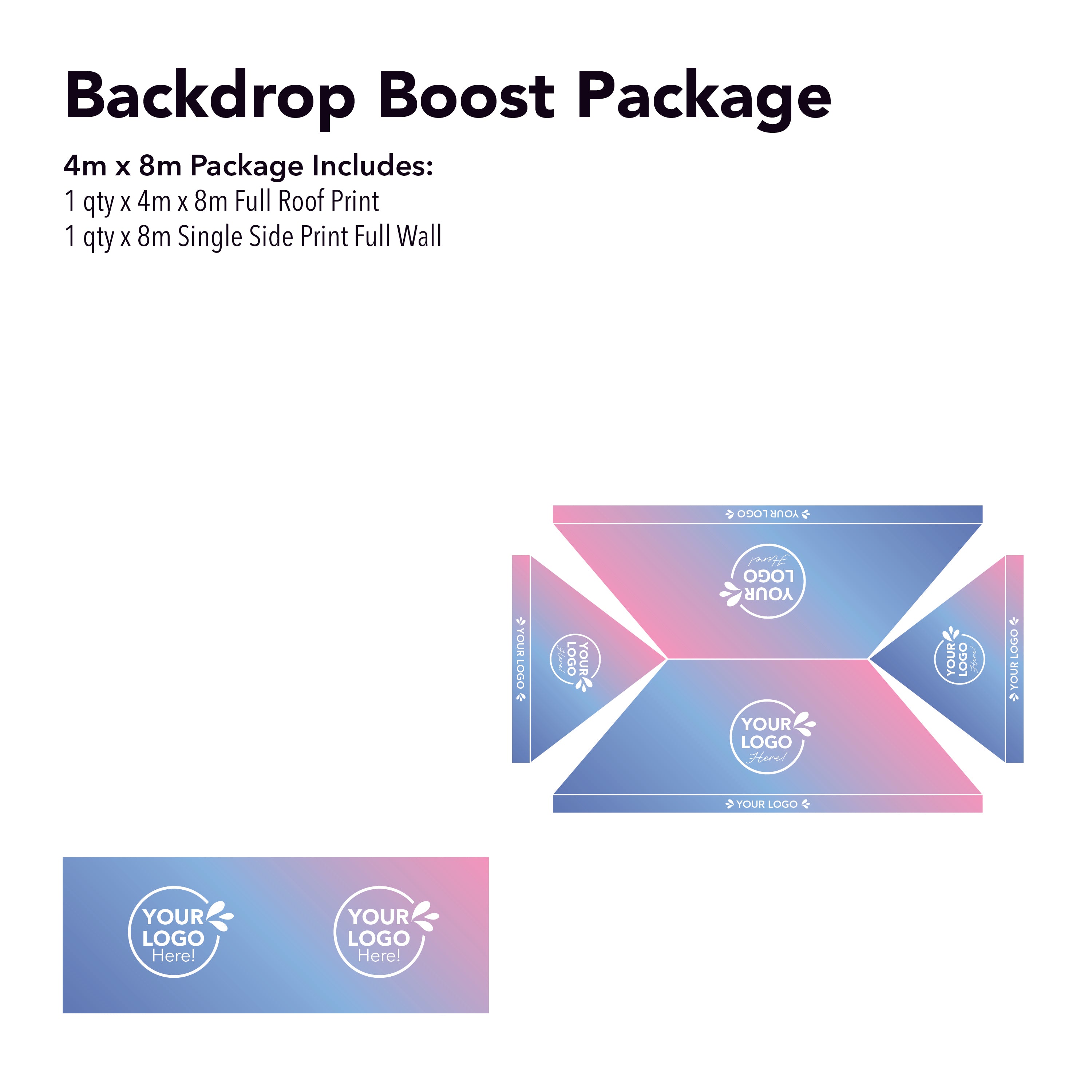 4m x 8m Printed Folding Marquee | Backdrop Boost Package