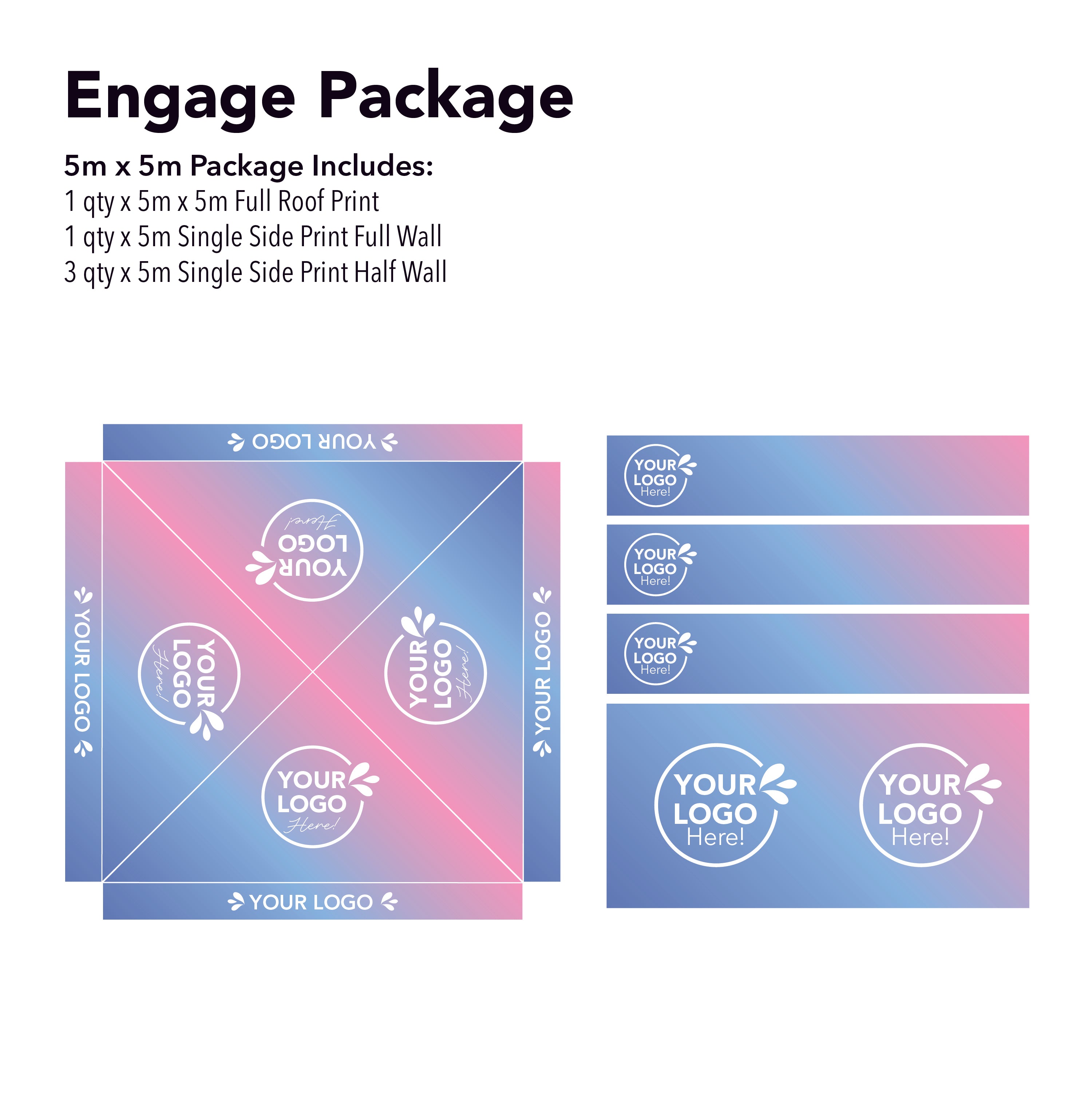 5m x 5m Printed Folding Marquee | Engage Package