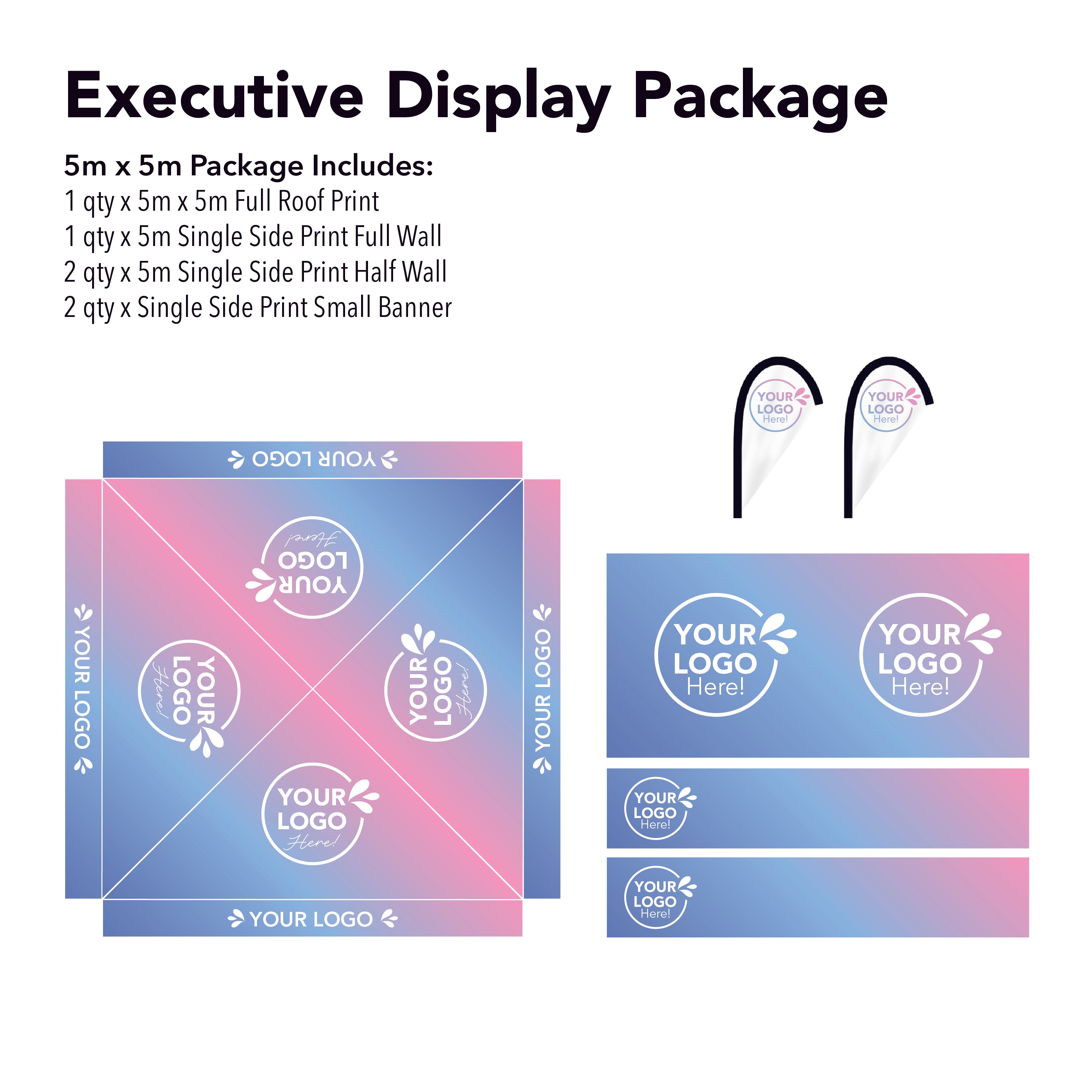 5m x 5m Printed Folding Marquee | Executive Display Package