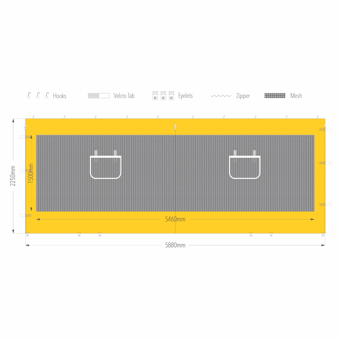 6m Tec Marquee Service Window Wall | Marquee Accessory