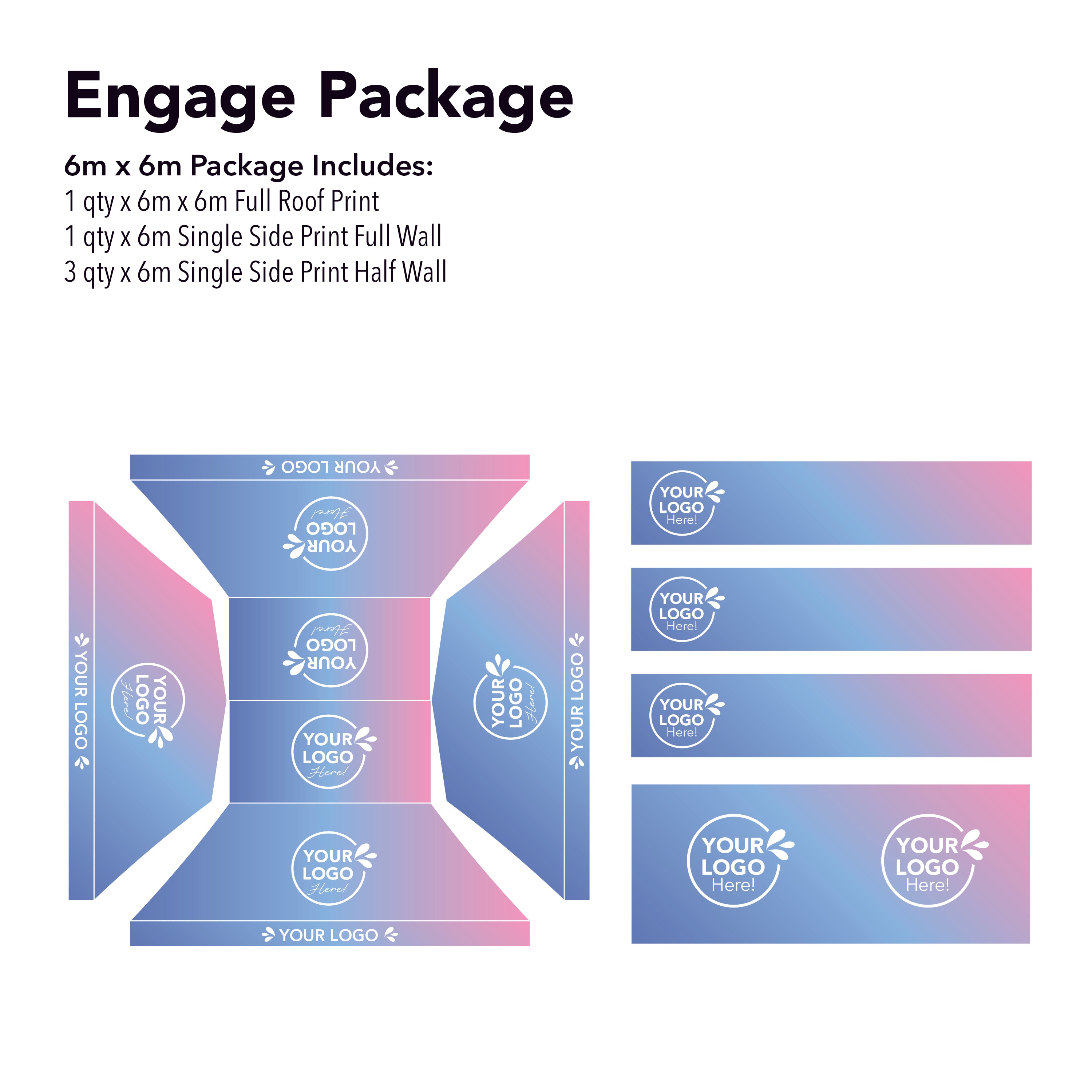 6m x 6m Printed Folding Marquee | Engage Package