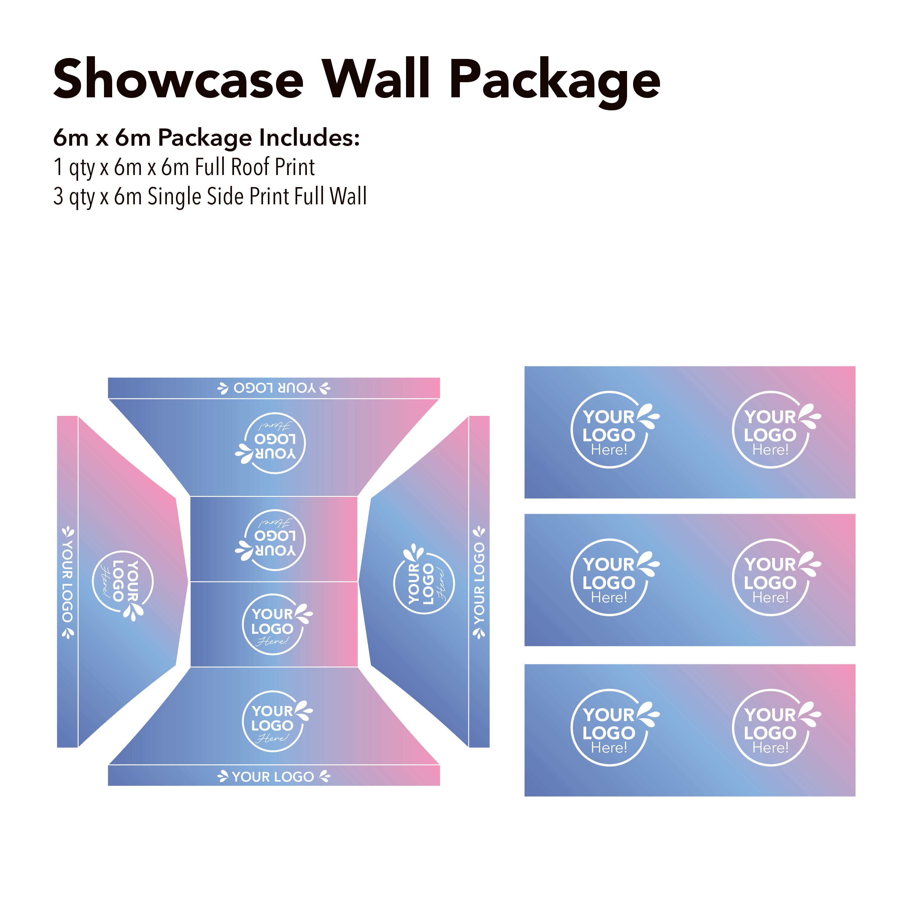6m x 6m Printed Folding Marquee | Showcase Wall Package