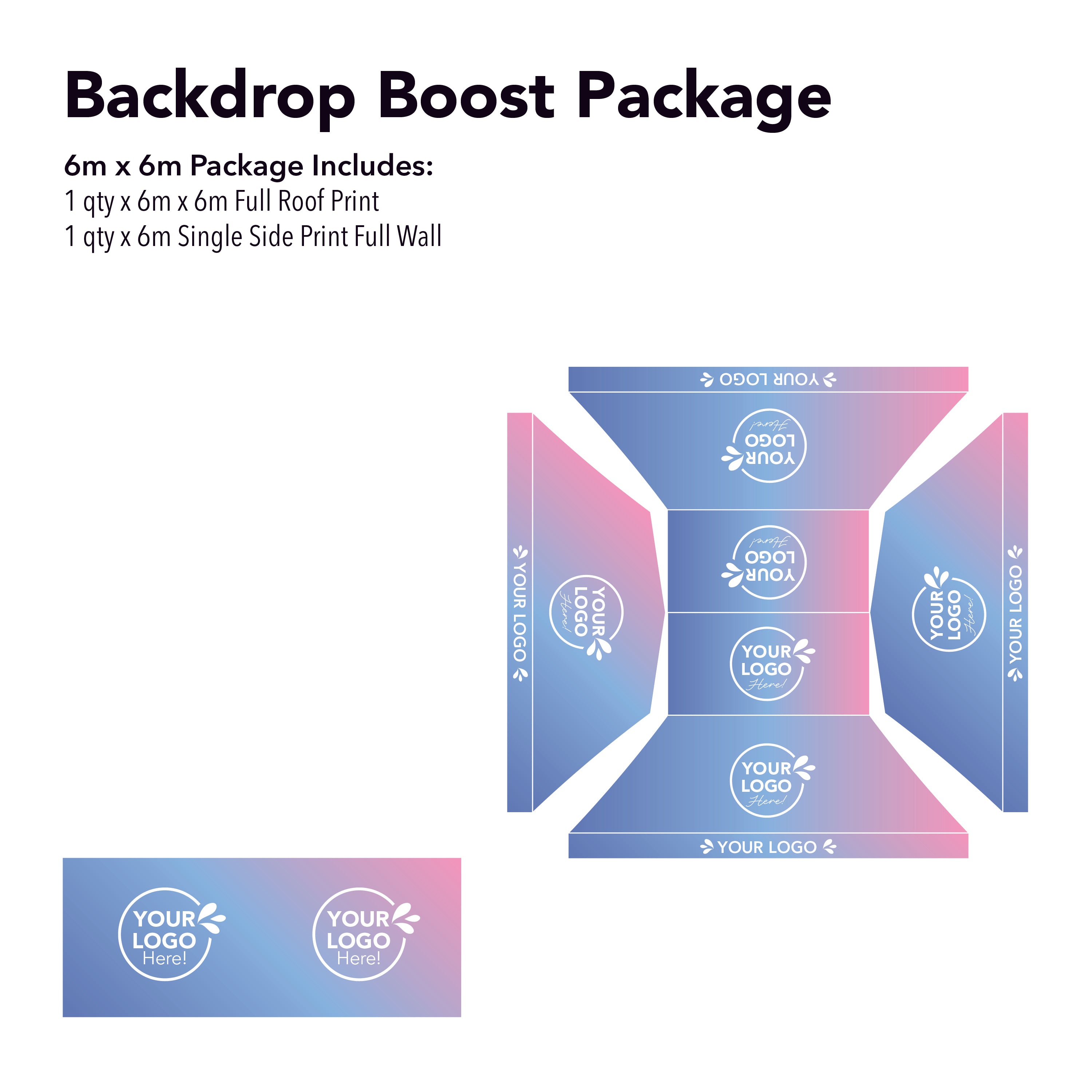 6m x 6m Printed Folding Marquee | Backdrop Boost Package