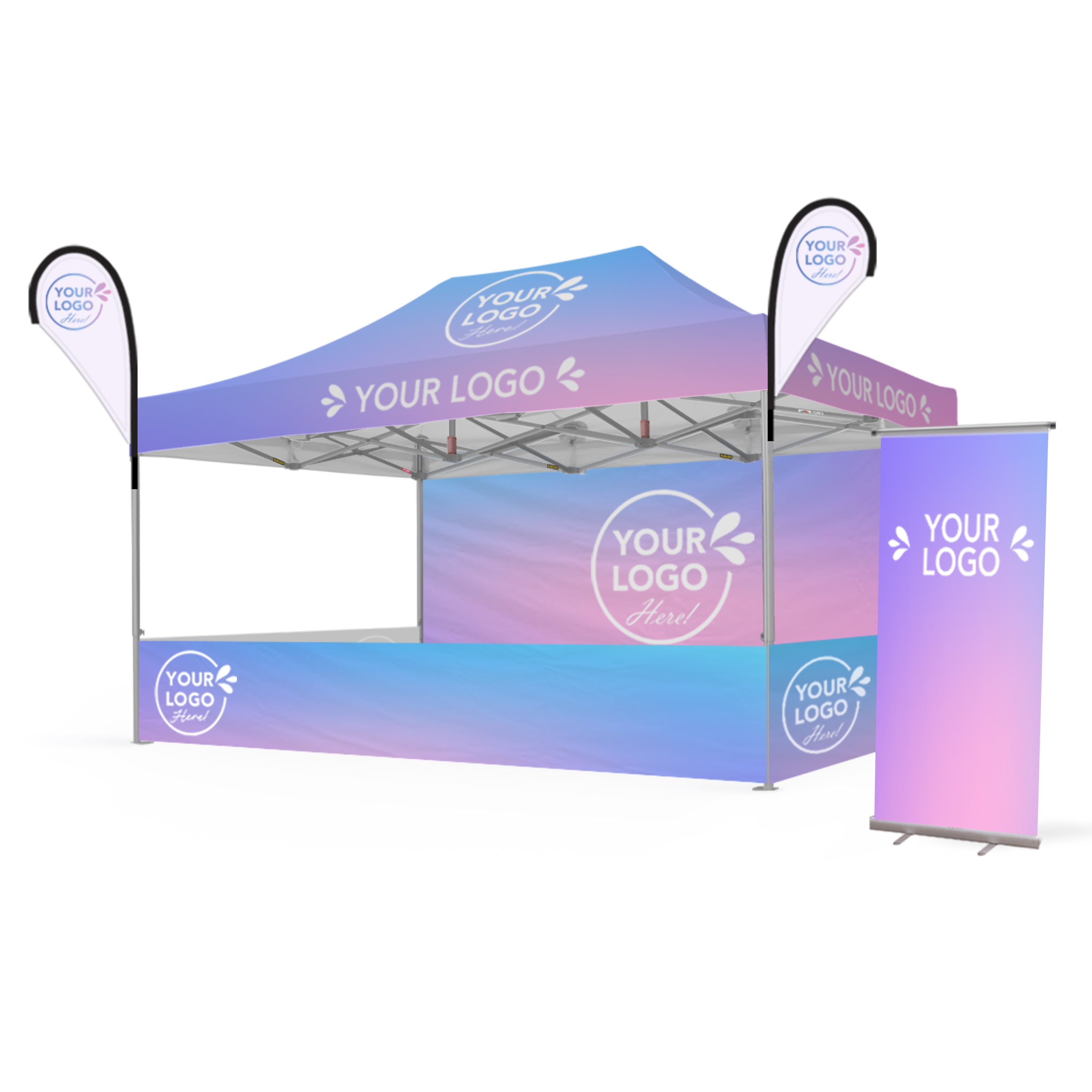 3m x 4.5m Printed Folding Marquee | Complete Event Package