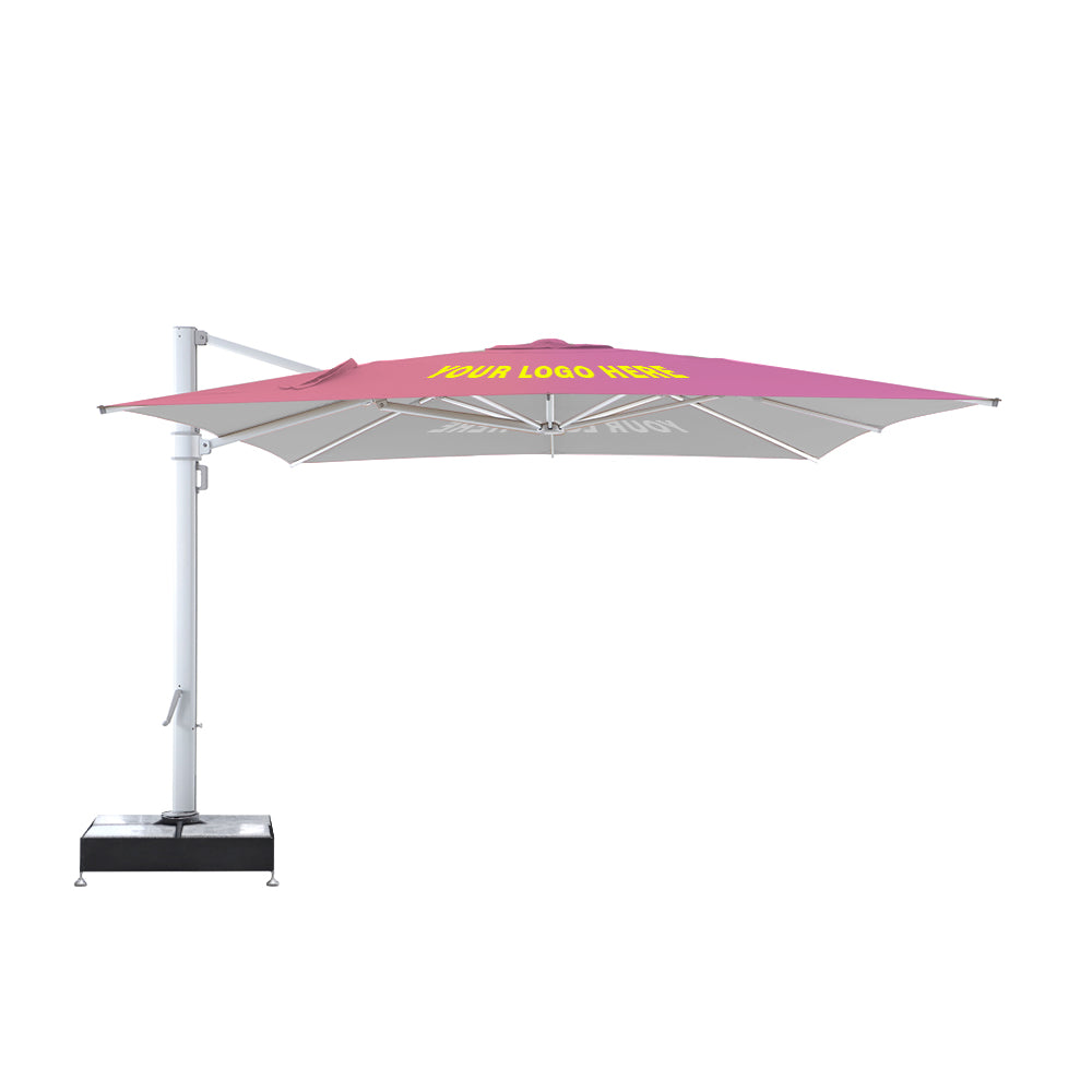 3.5m x 3.5m Custom Printed Granada 120 Cantilever Square | Umbrellas