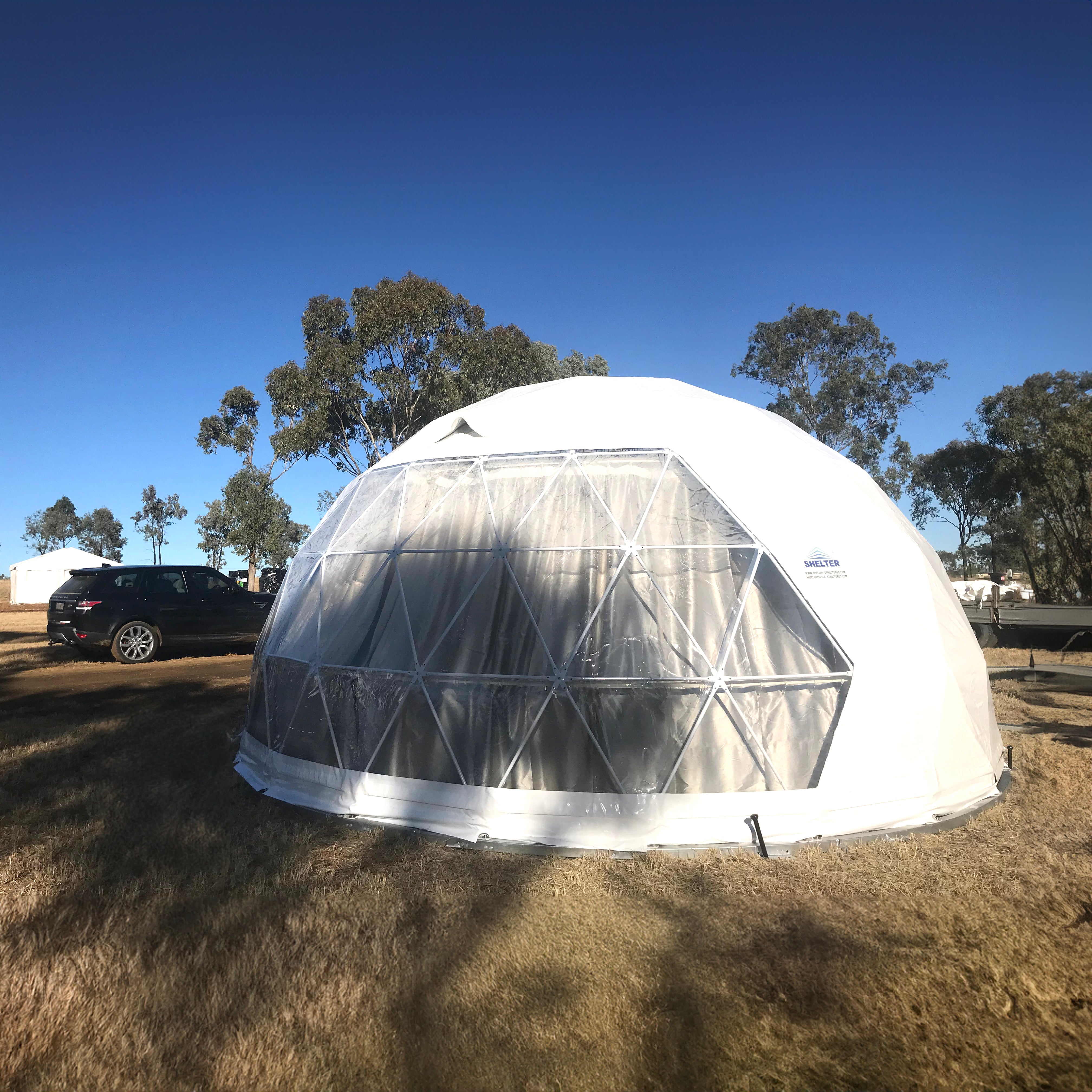 6m tent Small Dome with Heavy-Duty Steel Frame for Events Public Party Bike Experience Rower Elektryczny Kaufmenge:10 x 100 = 1000 Stück colored solid panels for