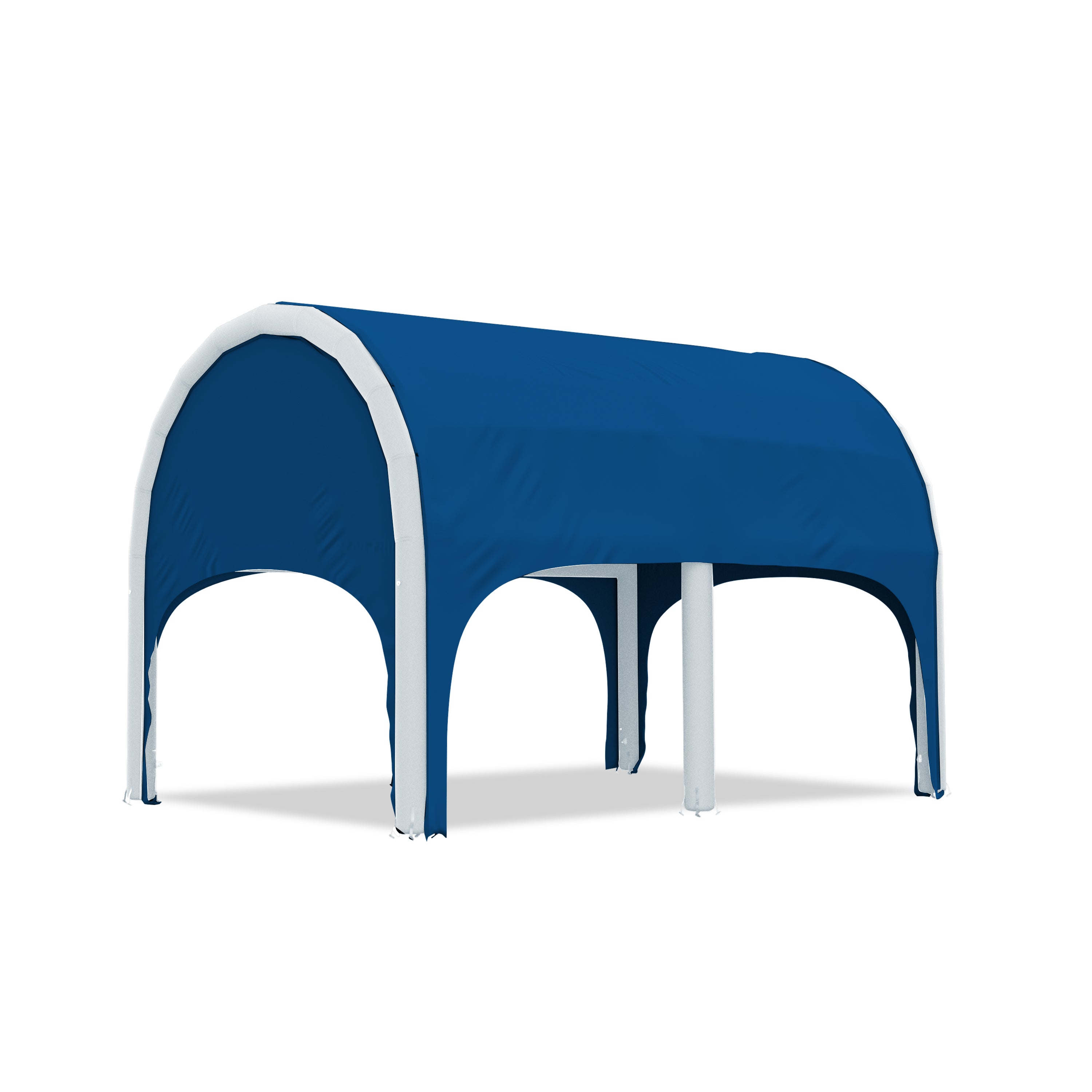 5m polaris high pressure inflatable tent with a blue roof and white inflatable frame