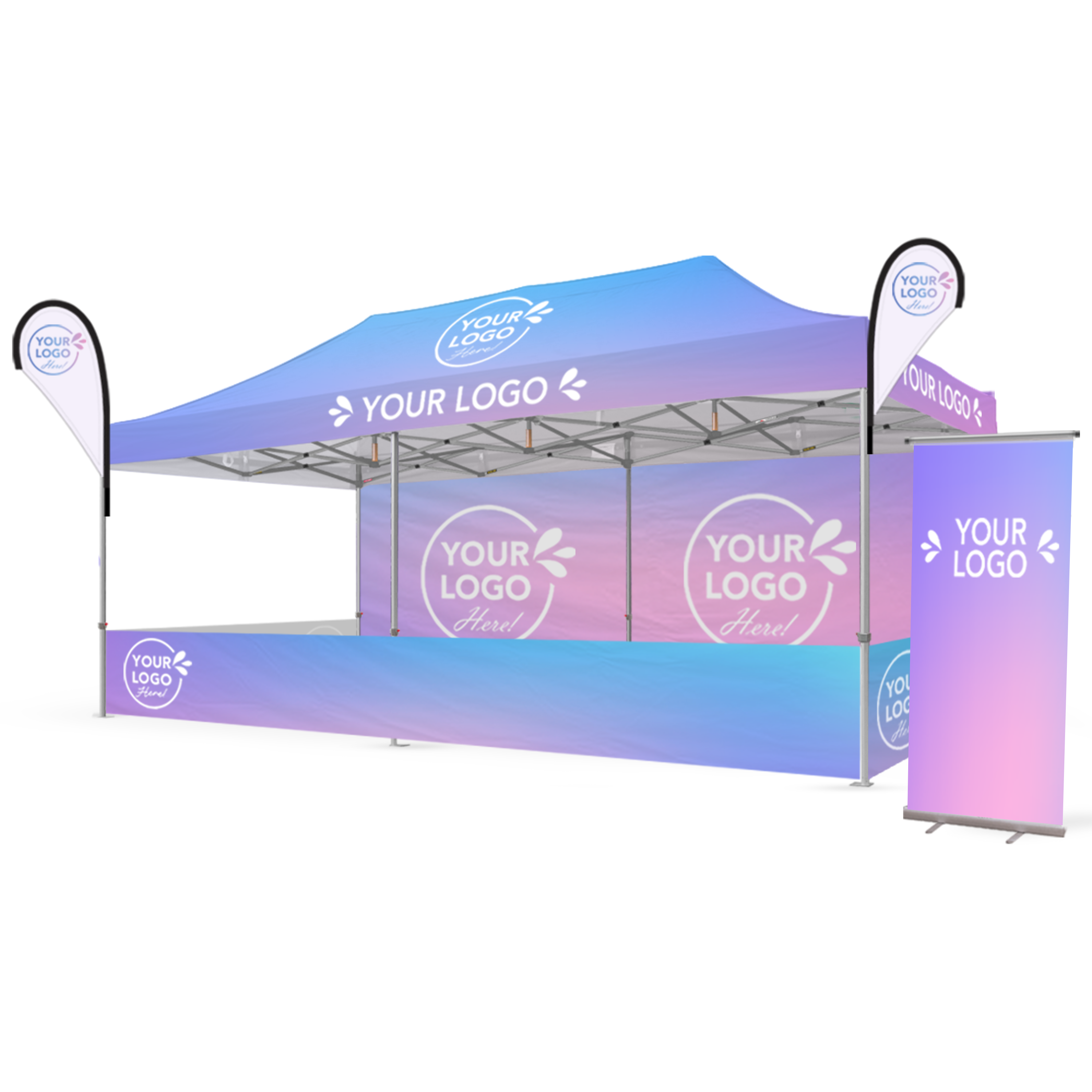 3m x 6m Printed Folding Marquee | Complete Event Package