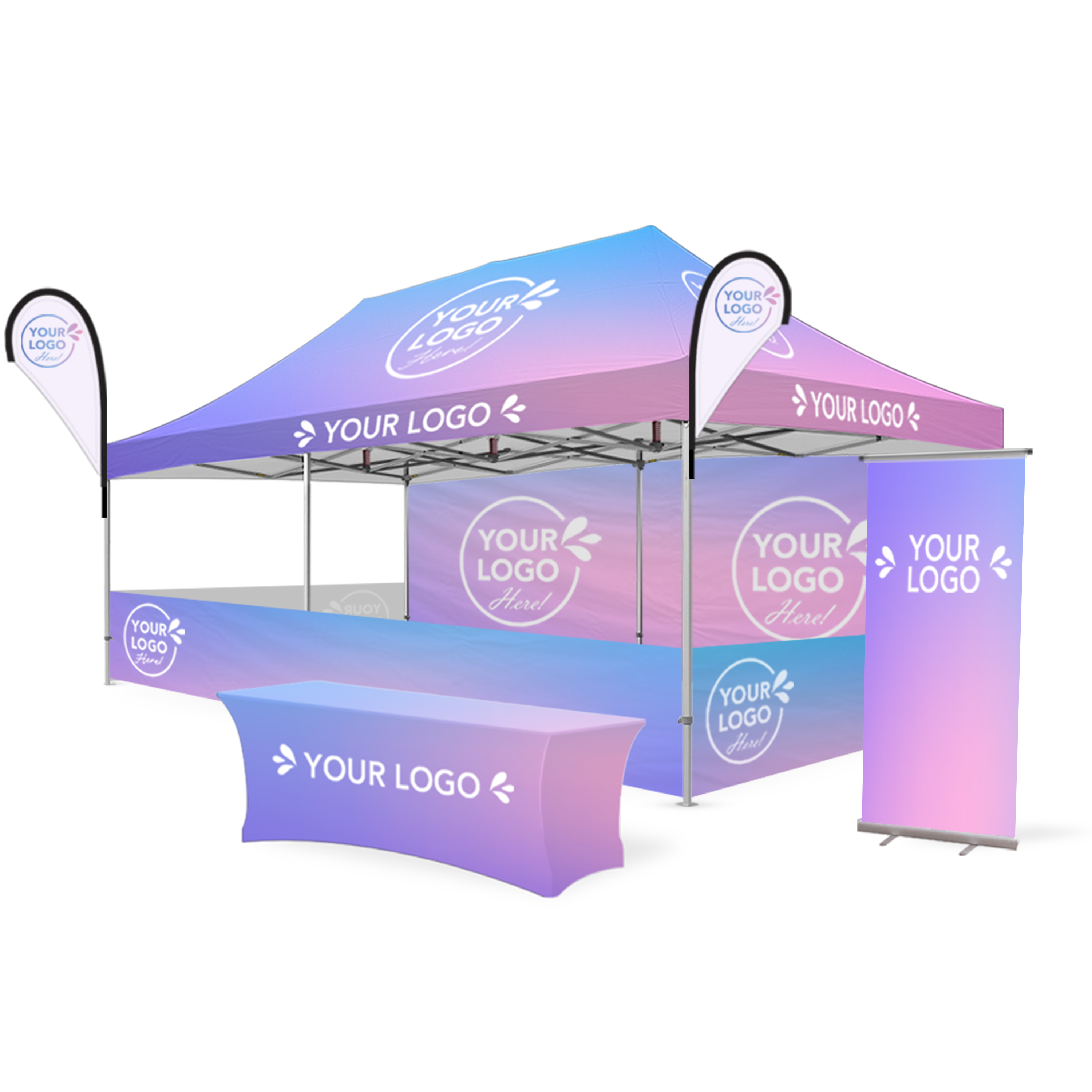 4m x 8m Printed Folding Marquee | Custom Elite Package
