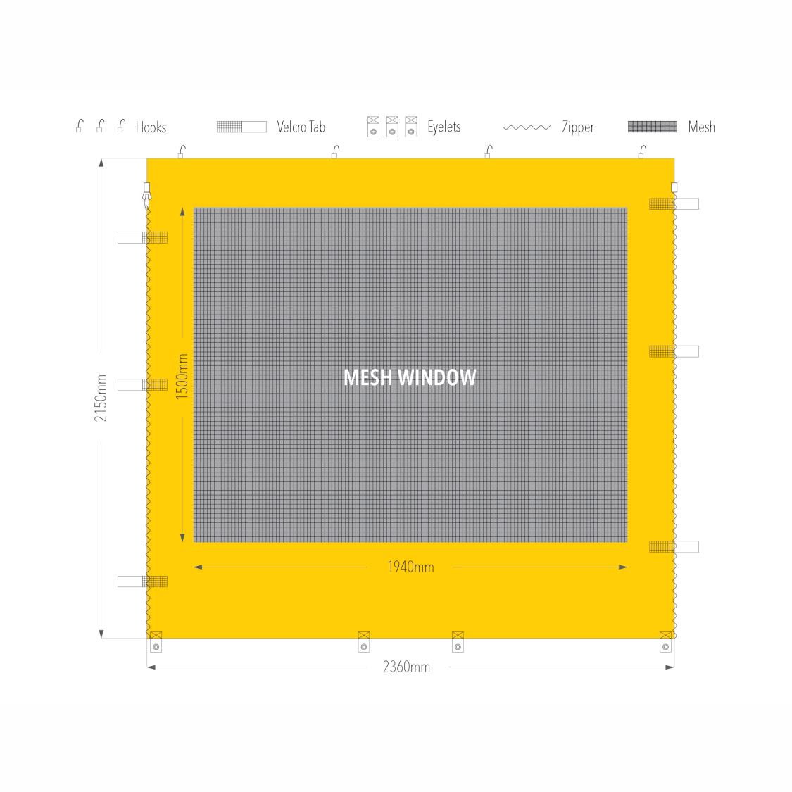 2.4m Marquee Mesh Window Wall | Marquee Accessory