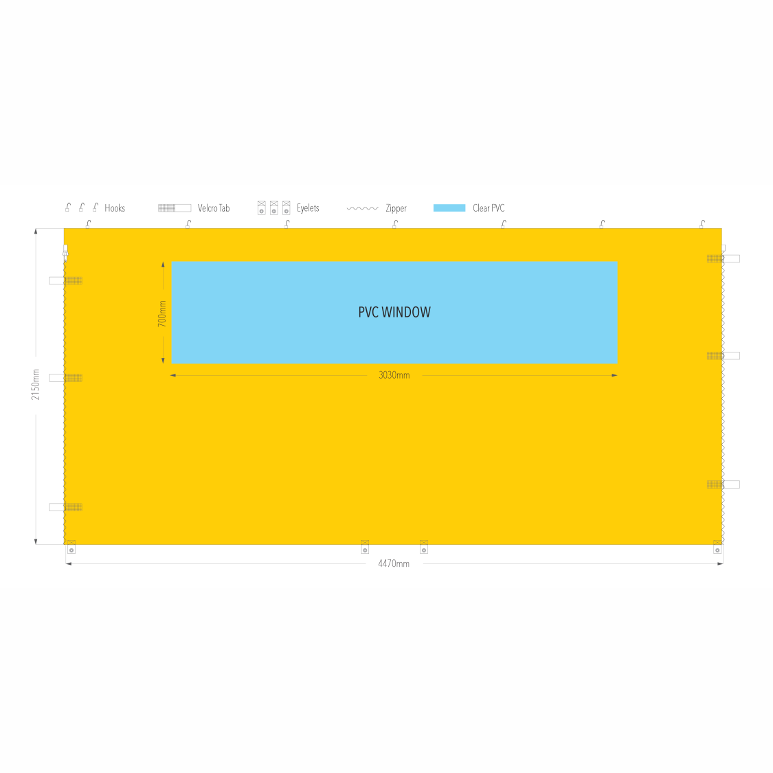 4.5m Marquee PVC Window Wall | Marquee Accessory