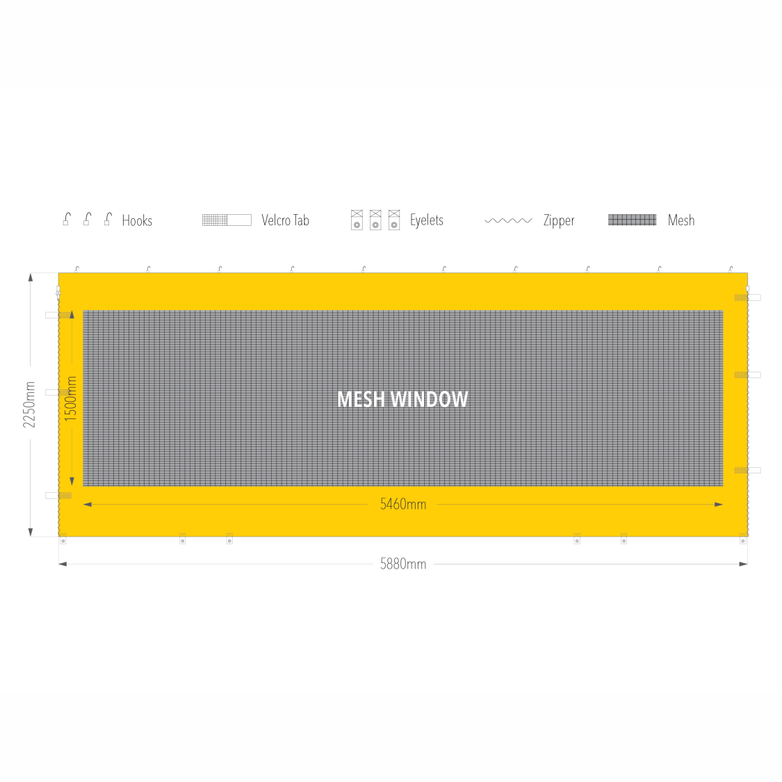 6m TEC Marquee Mesh Window Wall | Marquee Accessory