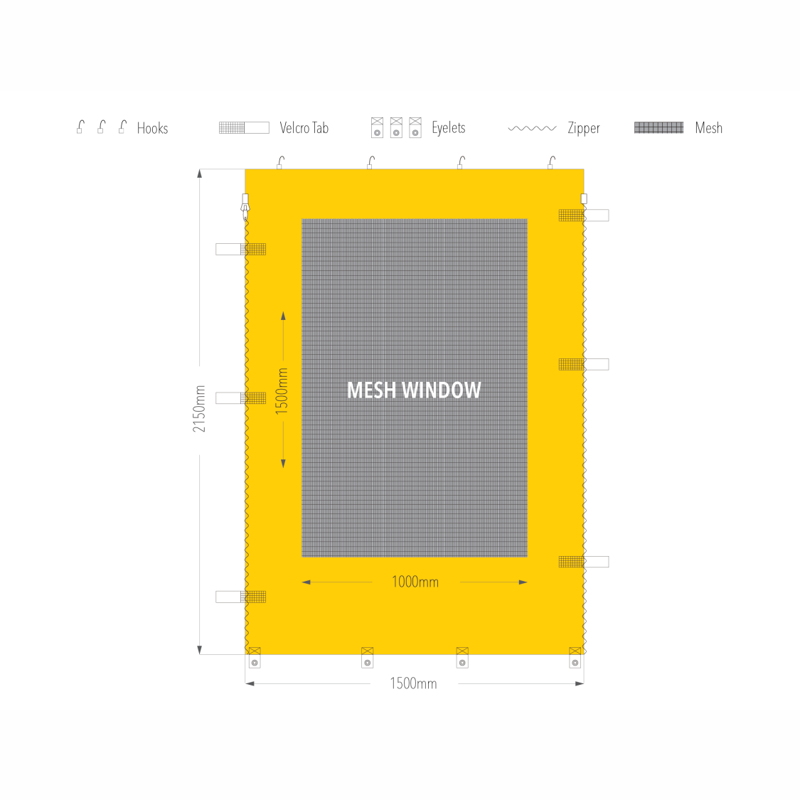 1.5m Marquee Mesh Window Wall | Marquee Accessory