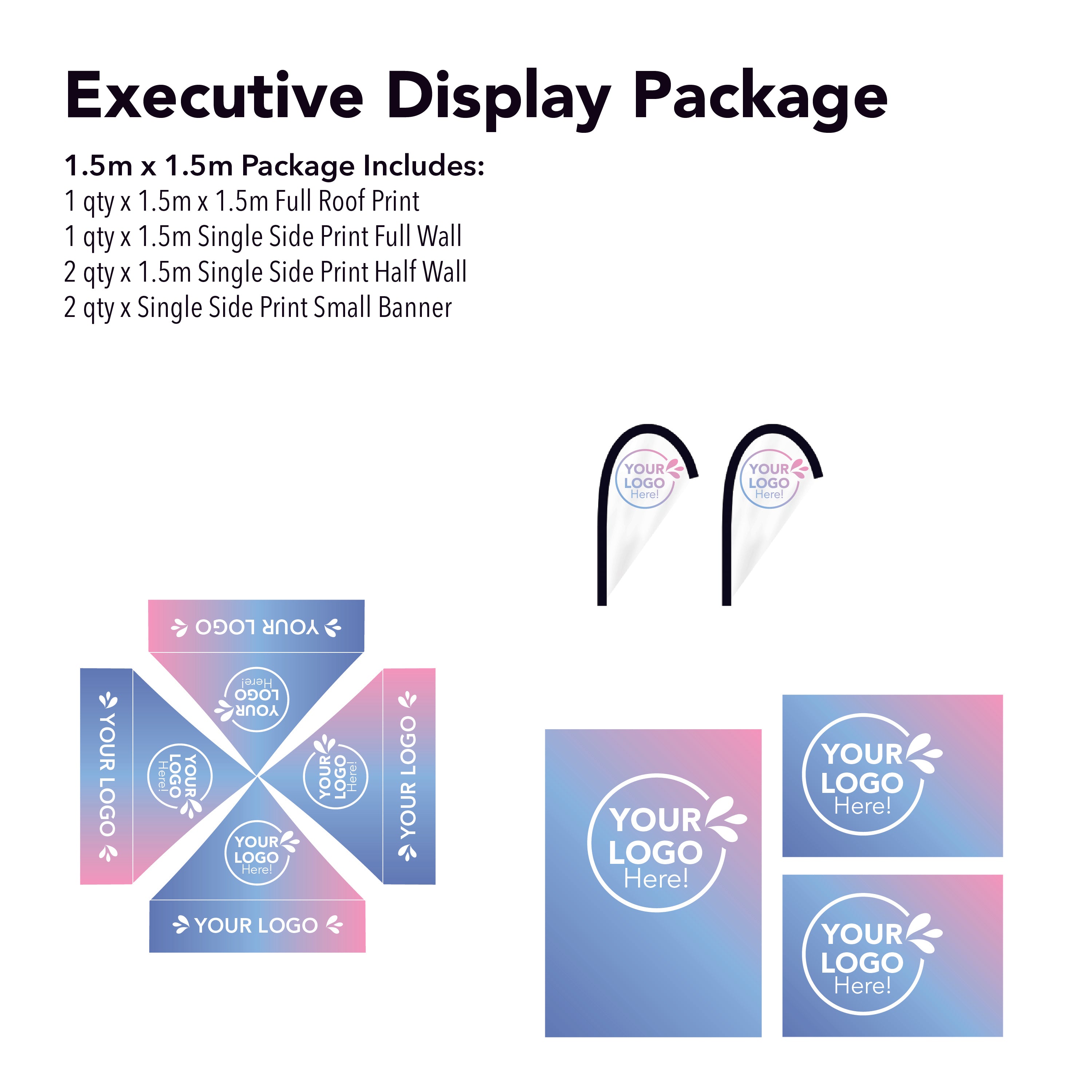 1.5m x 1.5m Printed Folding Marquee | Executive Display Package