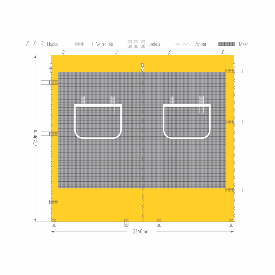 2.4m Marquee Service Window Wall | Marquee Accessory
