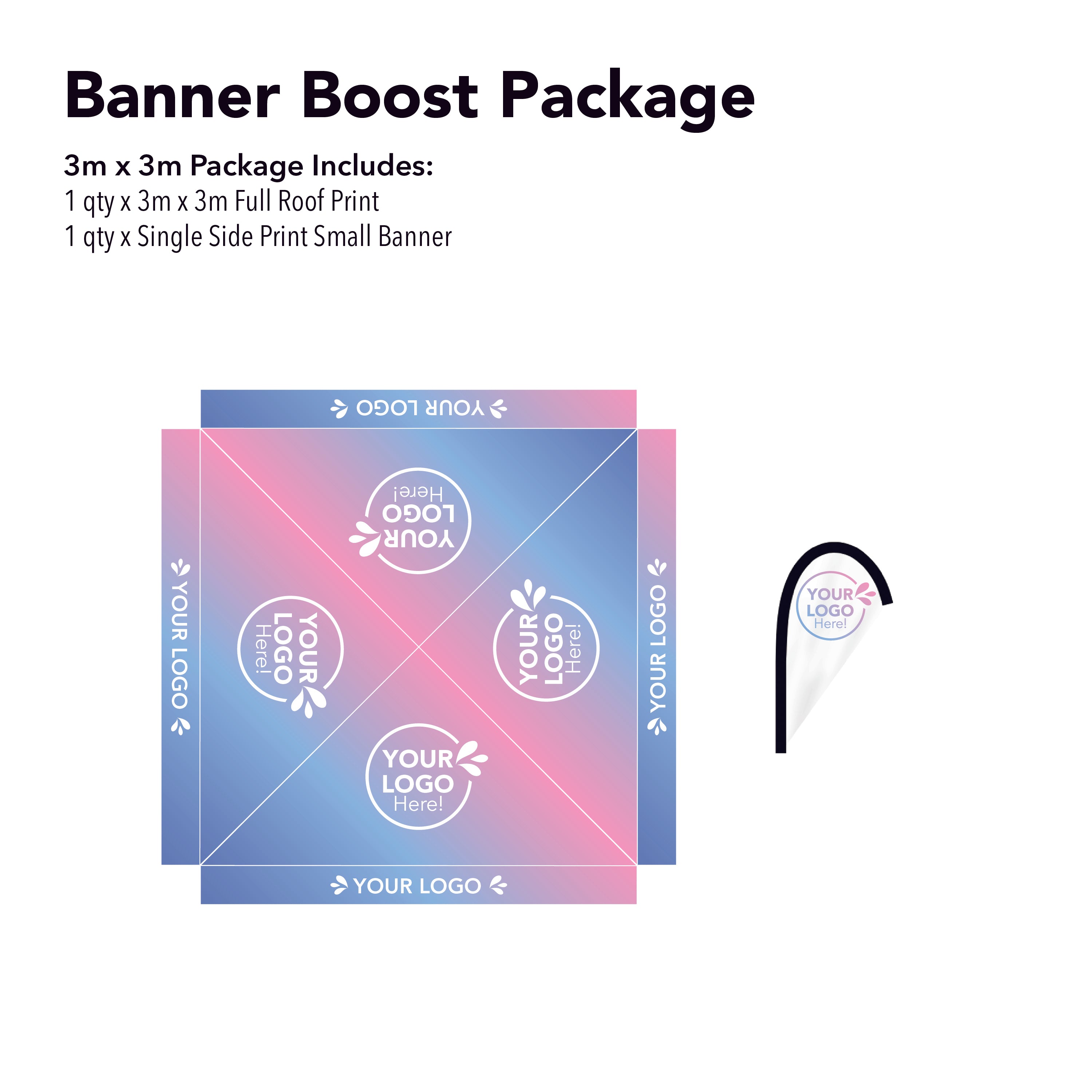 3m x 3m Printed Folding Marquee | Banner Boost Package