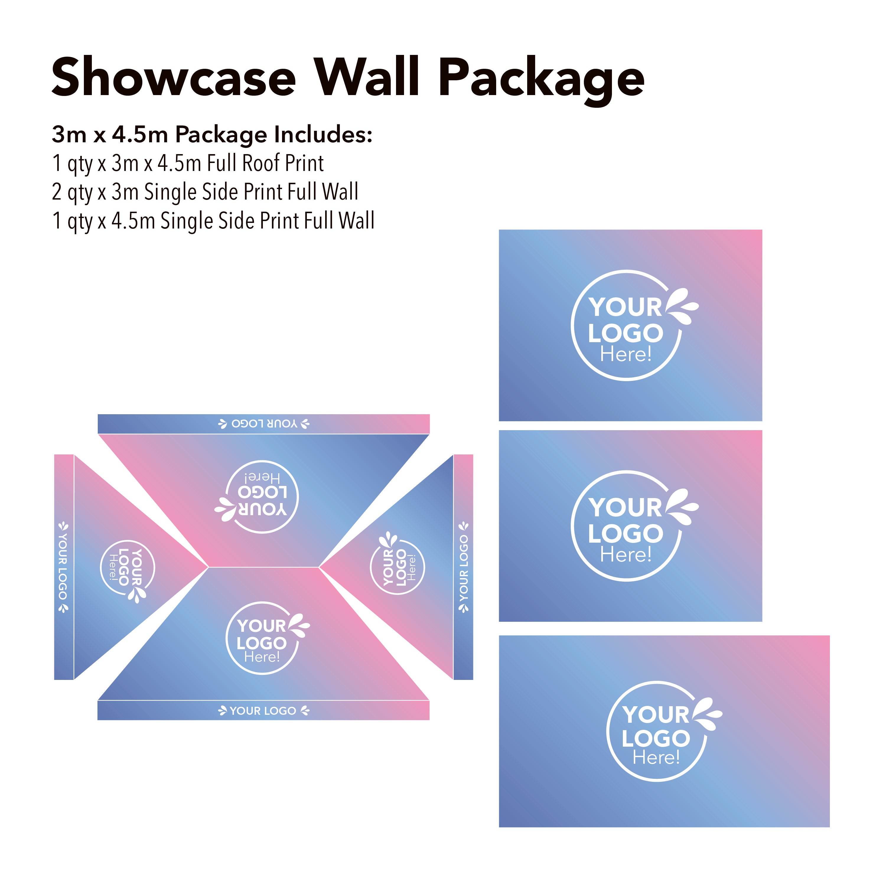 3m x 4.5m Printed Folding Marquee | Showcase Wall Package