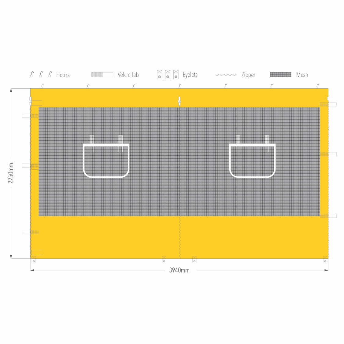 4m Marquee Service Window Wall | Marquee Accessory