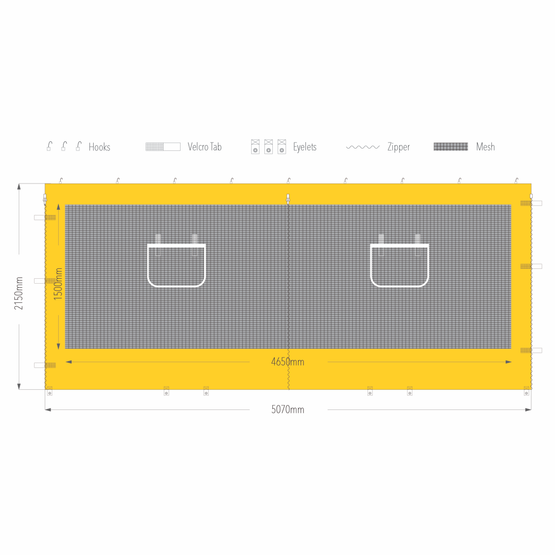 5m Marquee Service Window Wall | Marquee Accessory