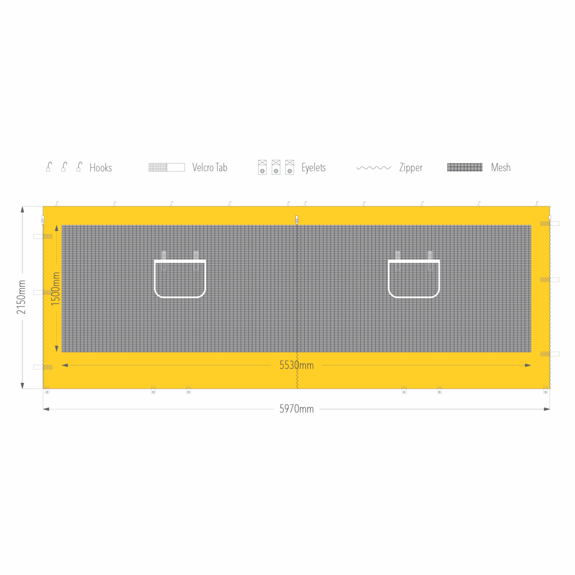 6m Marquee Service Window Wall | Marquee Accessory