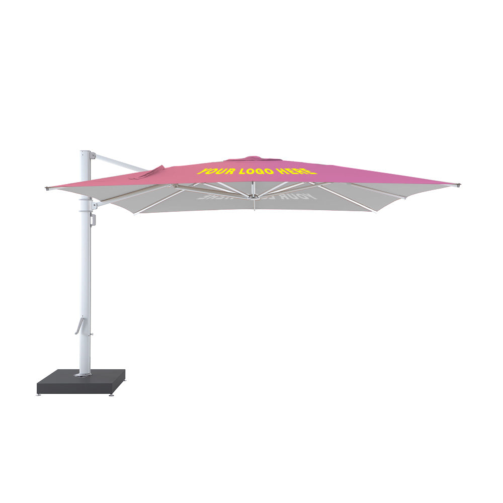 3.5m x 3.5m Custom Printed Granada 120 Cantilever Square | Umbrellas