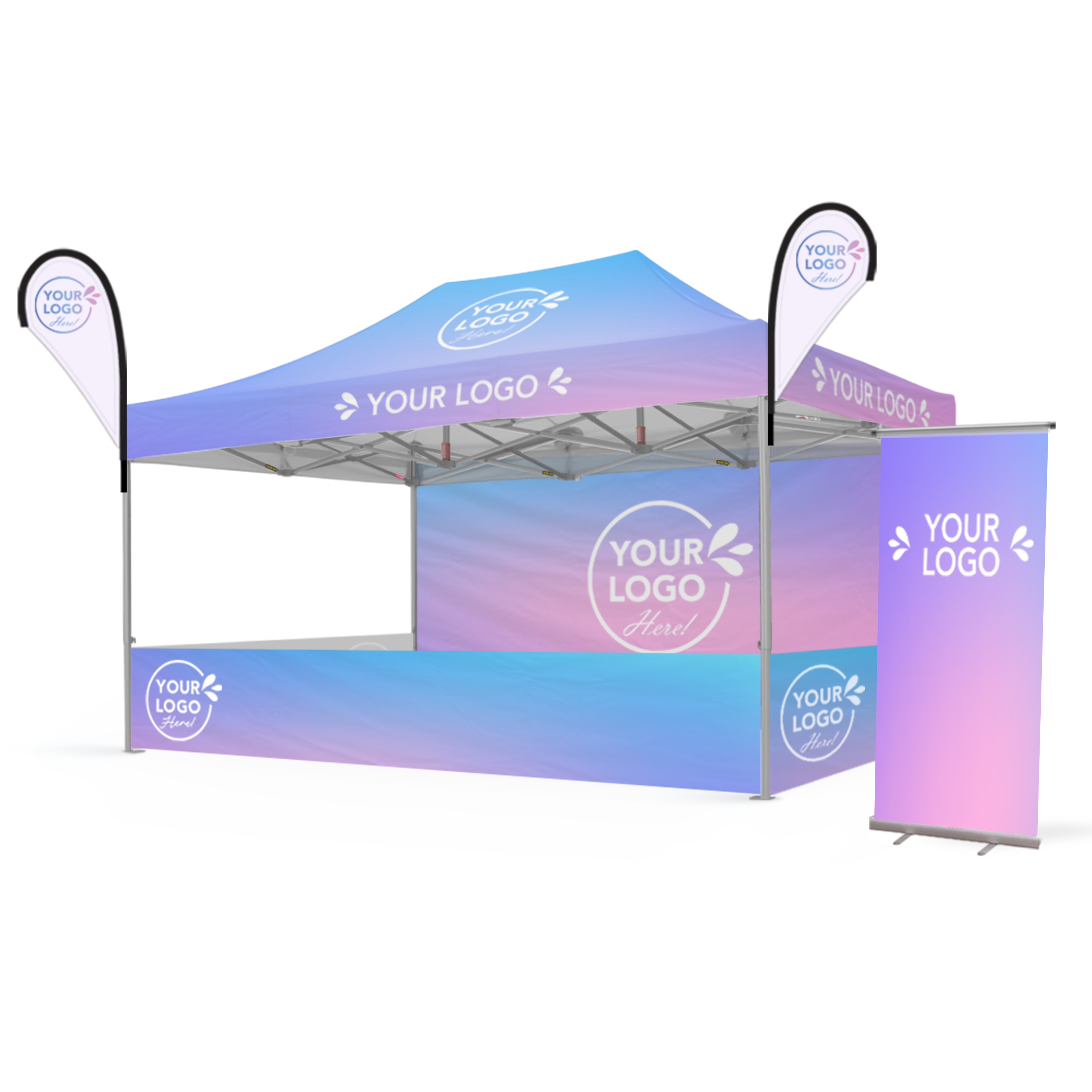 3m x 4.5m Printed Folding Marquee | Complete Event Package
