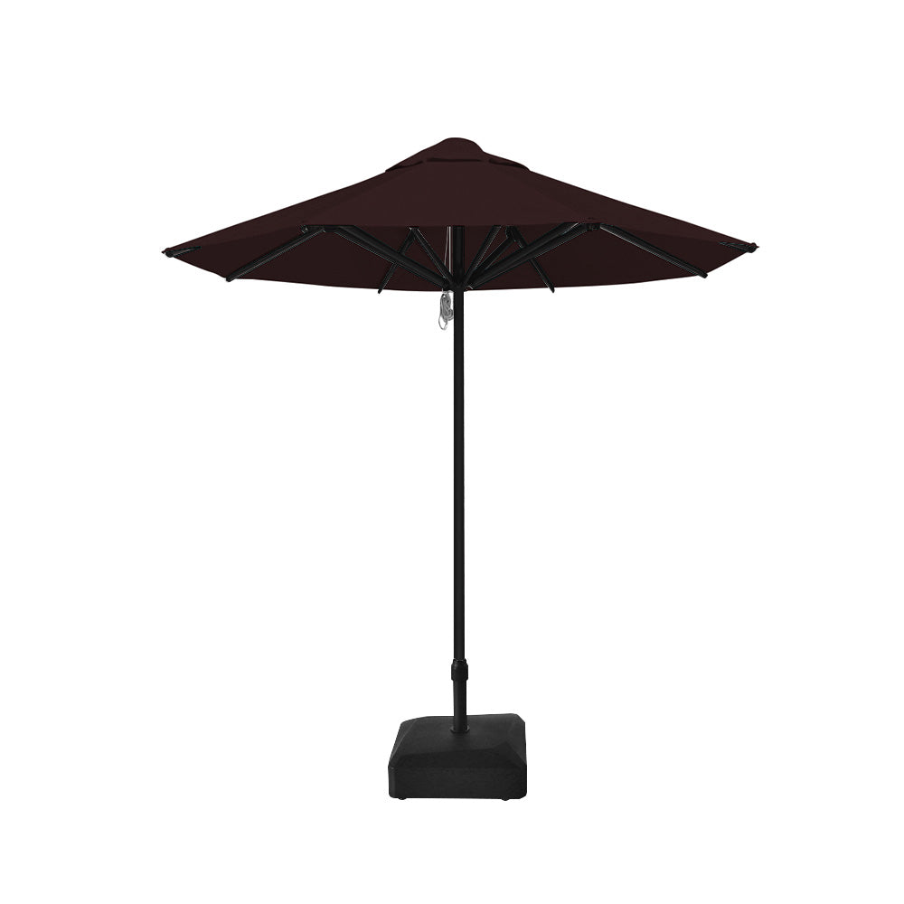 2.5m dia. Saville Octagonal Umbrellas with Brown Roof, Black Frame, and 45kg Water Weight