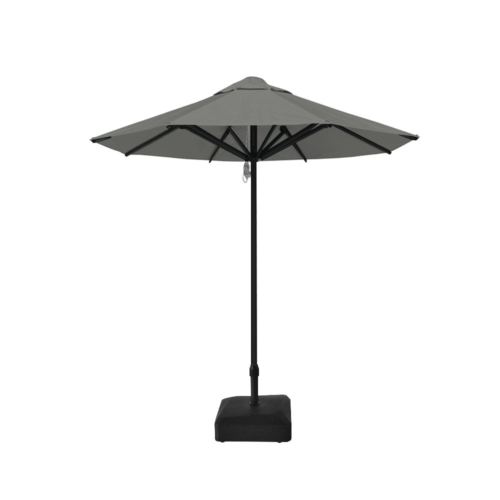 2.5m dia. Saville Octagonal Umbrellas with Gray Roof, Black Frame, and 45kg Water Weight