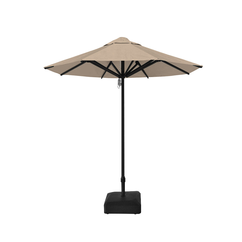 2.5m dia. Saville Octagonal Umbrellas with Linen Roof, Black Frame, and 45kg Water Weight