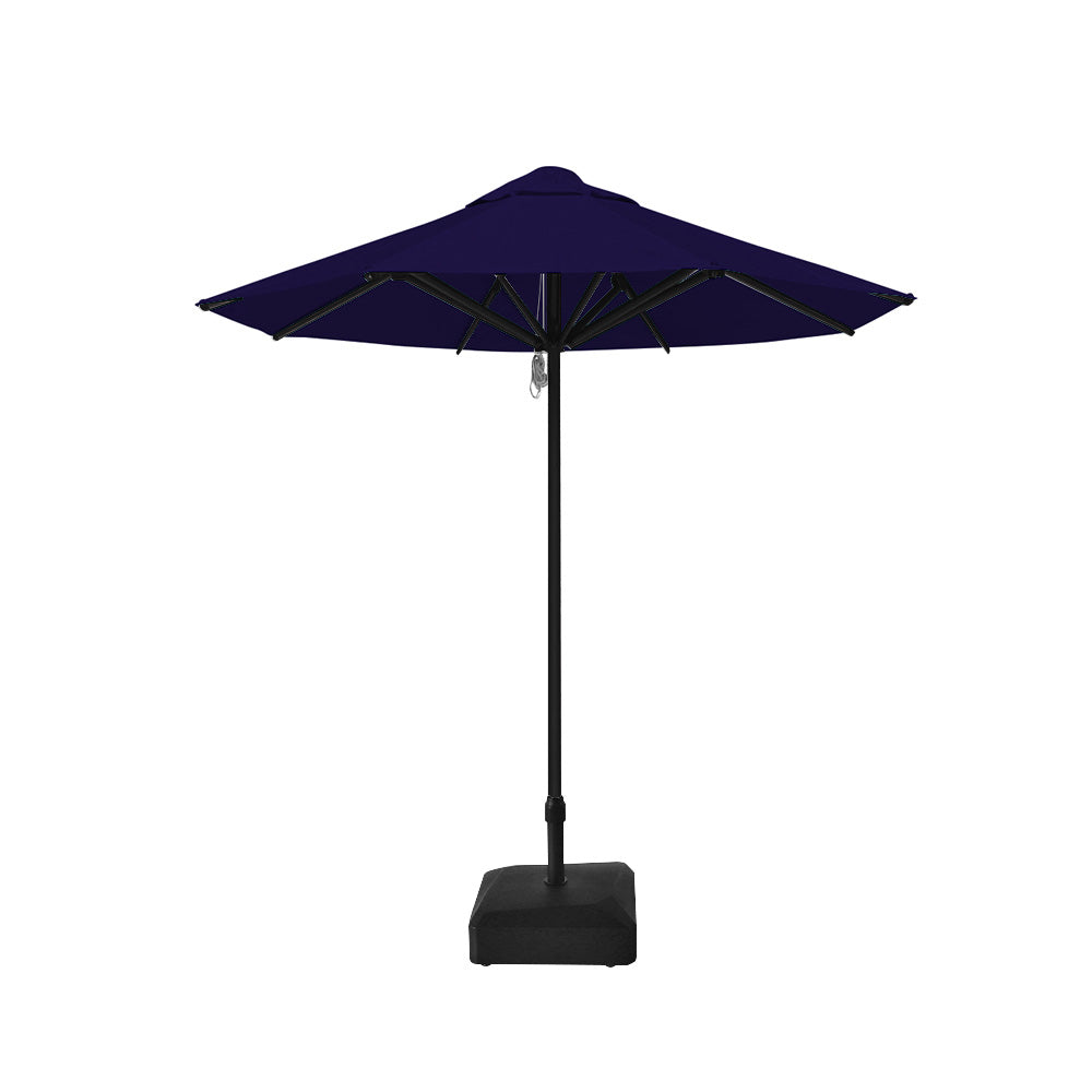 2.5m dia. Saville Octagonal Umbrellas with Navy Roof, Black Frame, and 45kg Water Weight