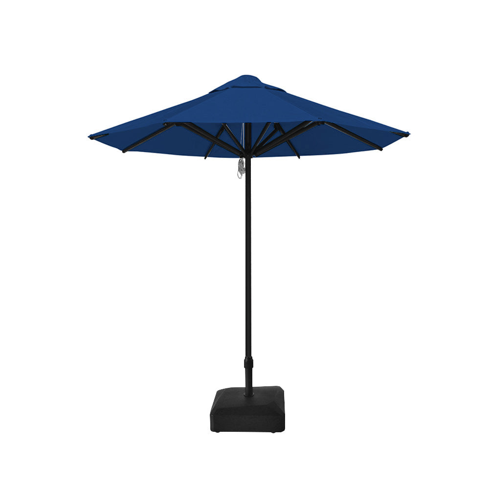 2.5m dia. Saville Octagonal Umbrellas with Pacific Blue Roof, Black Frame, and 45kg Water Weight
