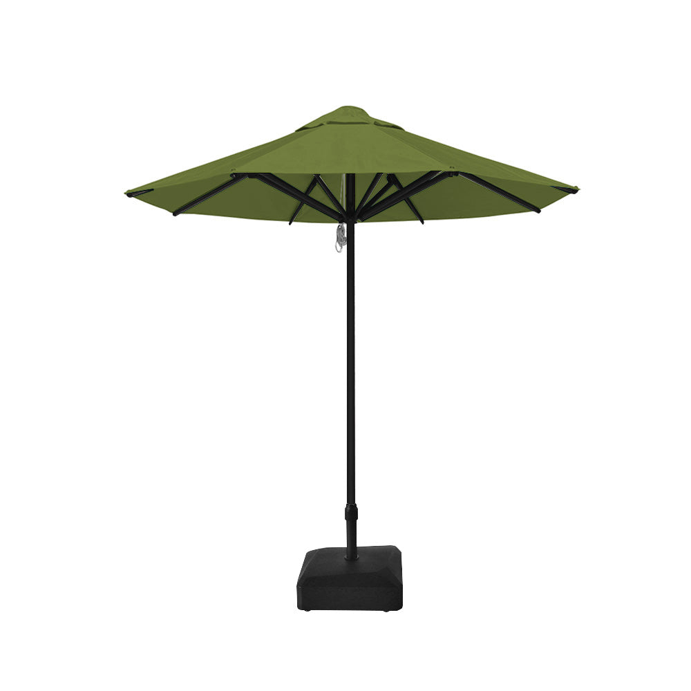 2.5m dia. Saville Octagonal Umbrellas with Pistachio Green Roof, Black Frame, and 45kg Water Weight
