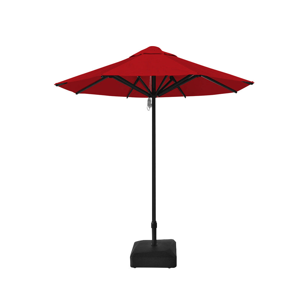 2.5m dia. Saville Octagonal Umbrellas with Red Roof, Black Frame, and 45kg Water Weight