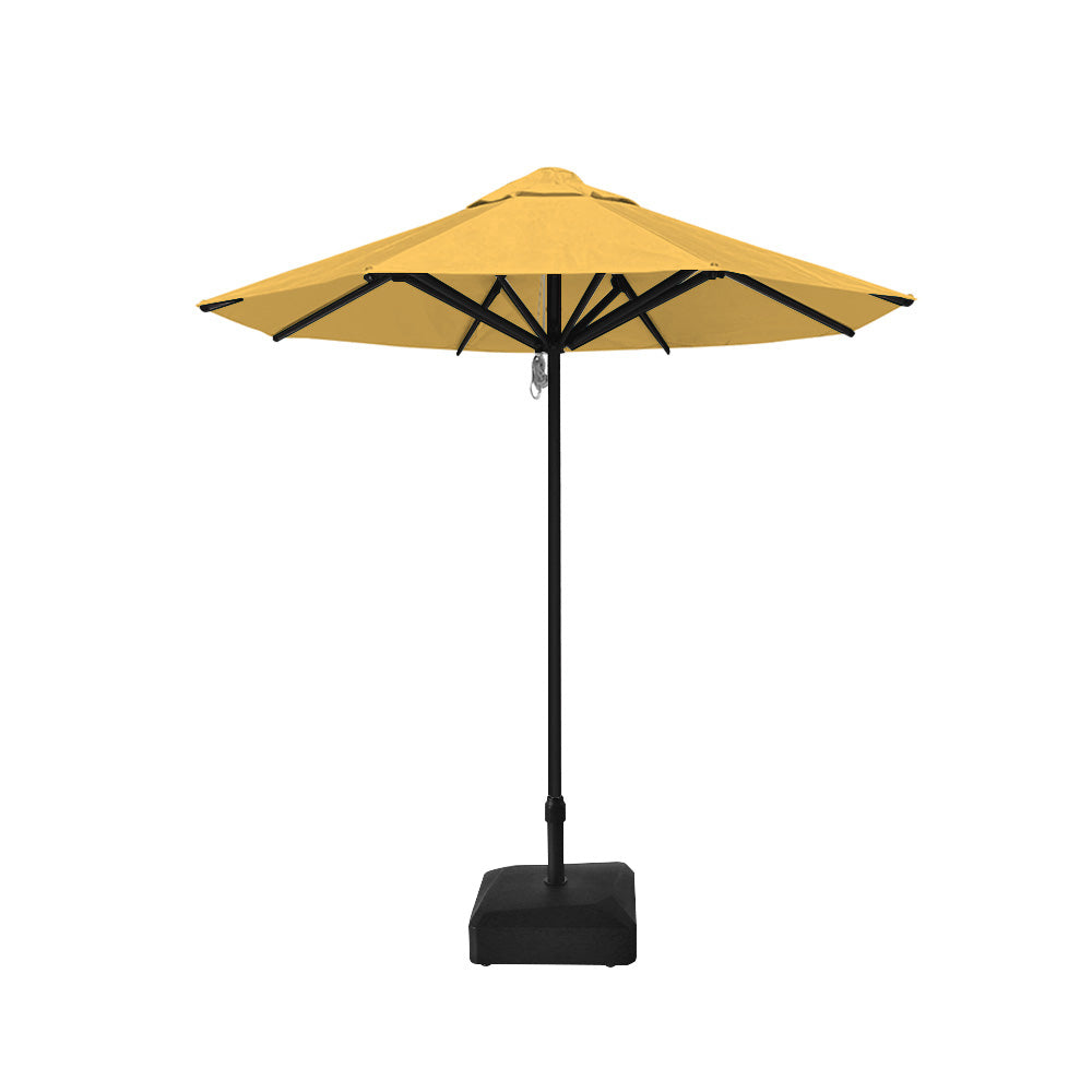 2.5m dia. Saville Octagonal Umbrellas with Sunflower Roof, Black Frame, and 45kg Water Weight