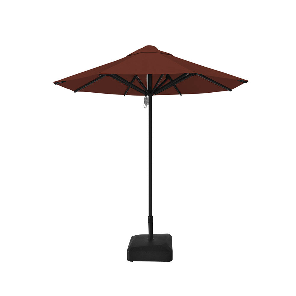 2.5m dia. Saville Octagonal Umbrellas with Terracotta Roof, Black Frame, and 45kg Water Weight